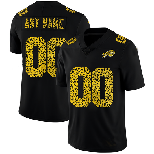Custom1 Buffalo Bills Leopard Print Fashion Vapor Limited Jerseys Black Stitched American Football Jerseys