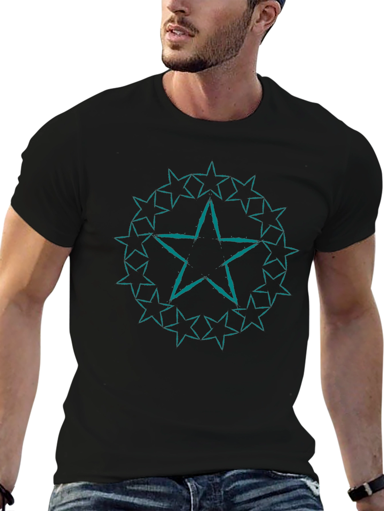 Star Circle Graphic Black Tee