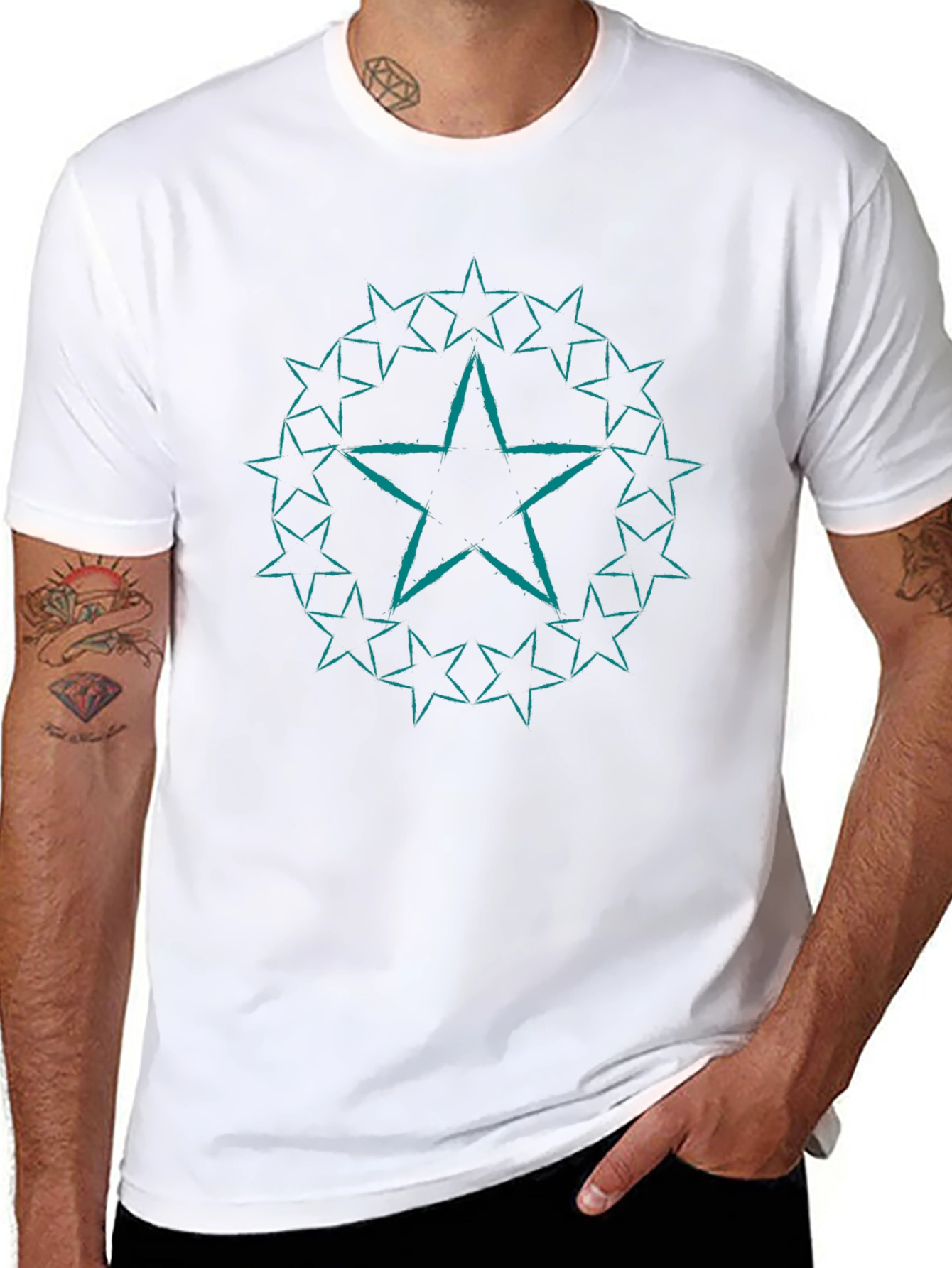 Star Circle Graphic Black Tee
