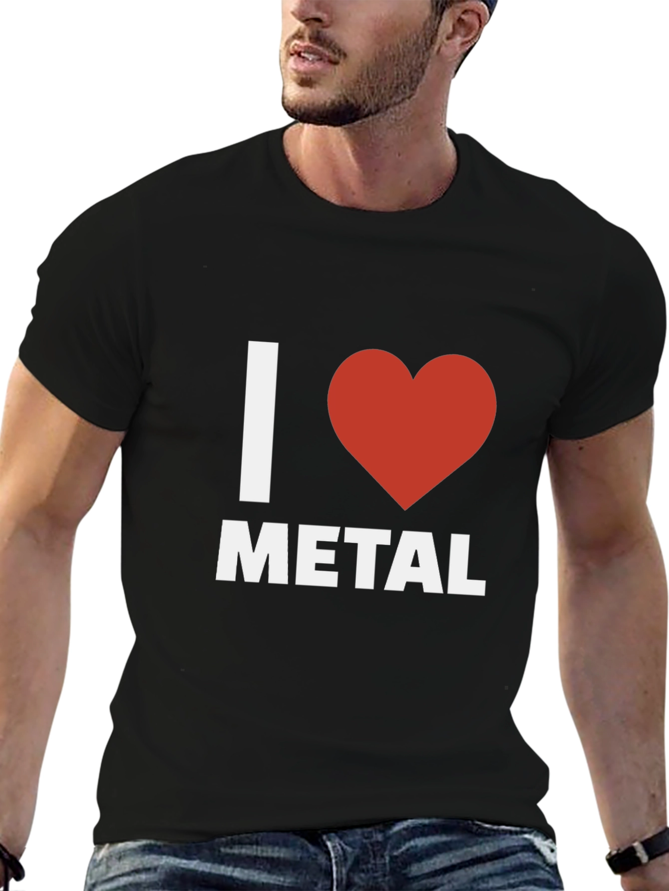 I Heart Metal Graphic Tee - Black Cotton T-Shirt