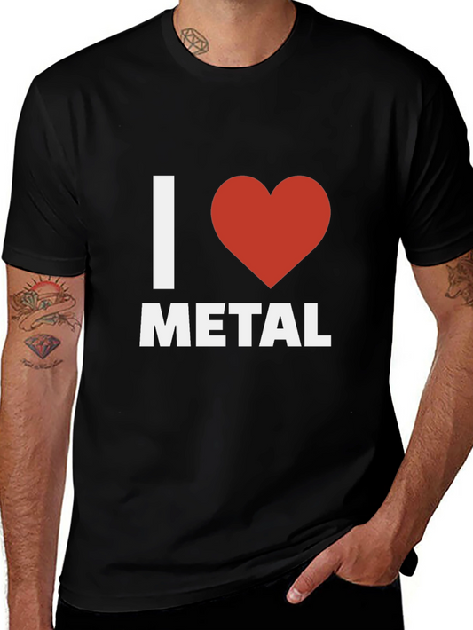 I Heart Metal Graphic Tee - Black Cotton T-Shirt