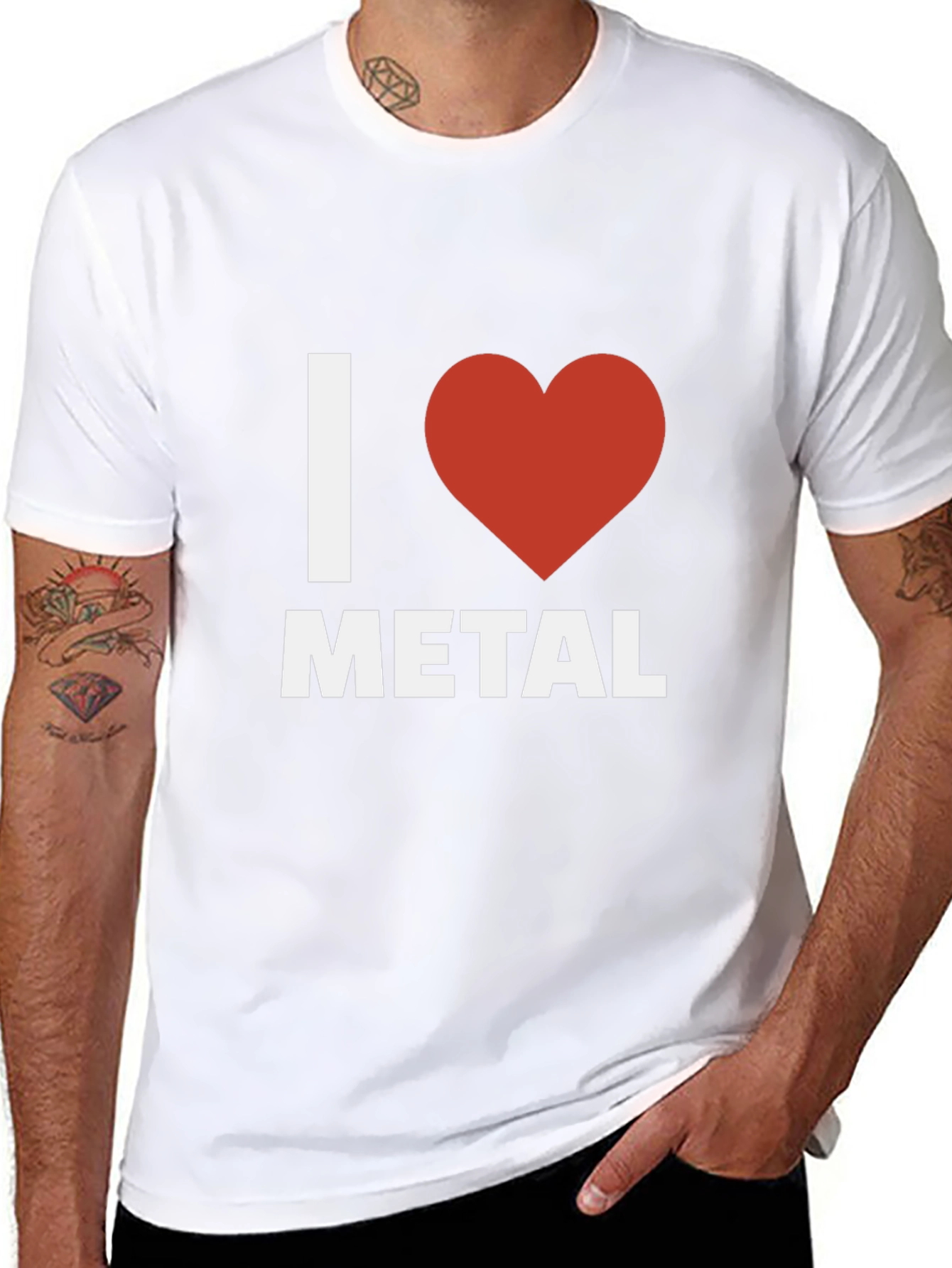 I Heart Metal Graphic Tee - Black Cotton T-Shirt