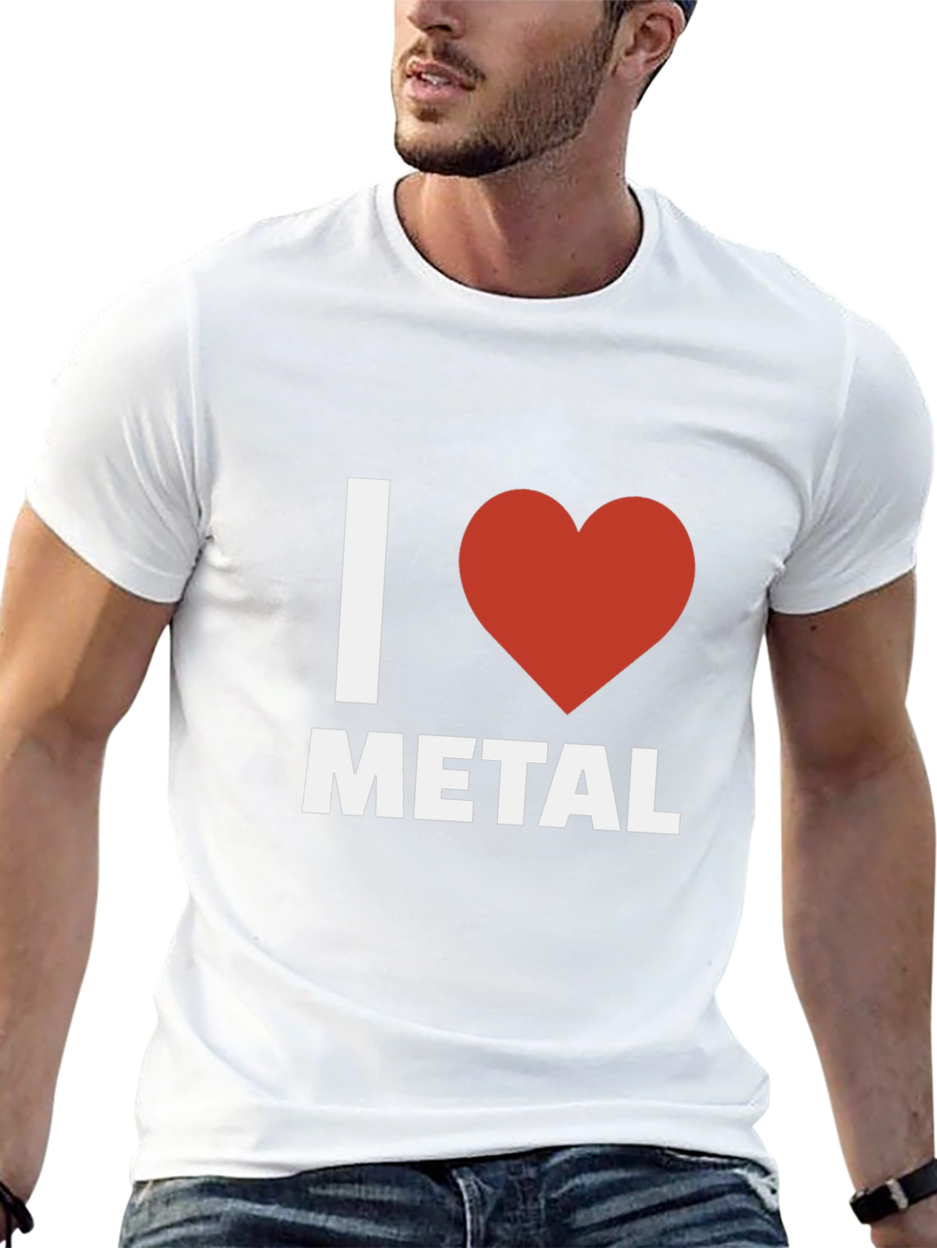 I Heart Metal Graphic Tee - Black Cotton T-Shirt