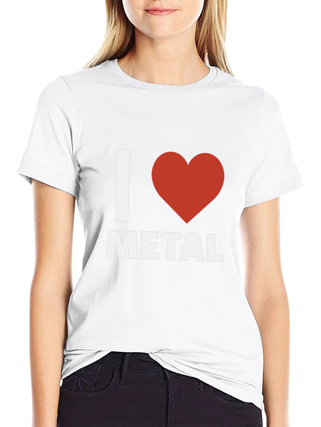 I Heart Metal Graphic Tee - Black Cotton T-Shirt