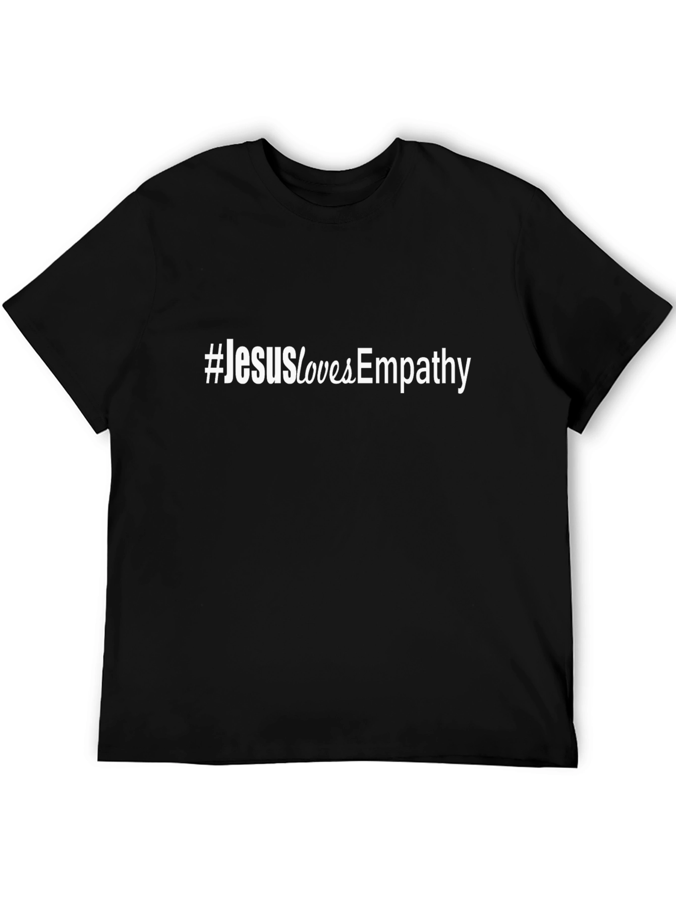 #JesusLovesEmpathy Black Graphic Tee - Stylish & Meaningful
