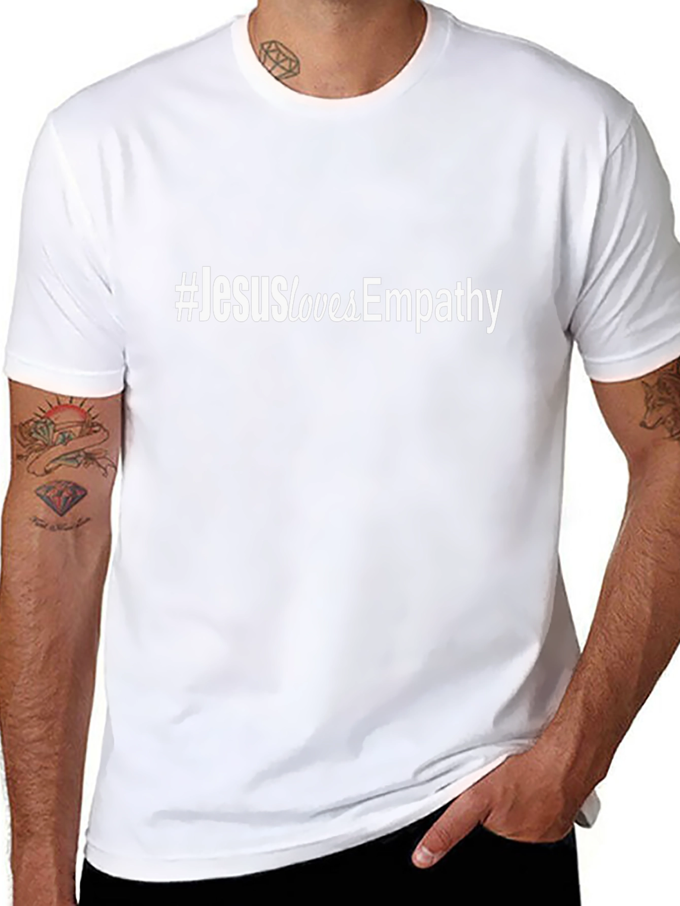 #JesusLovesEmpathy Black Graphic Tee - Stylish & Meaningful