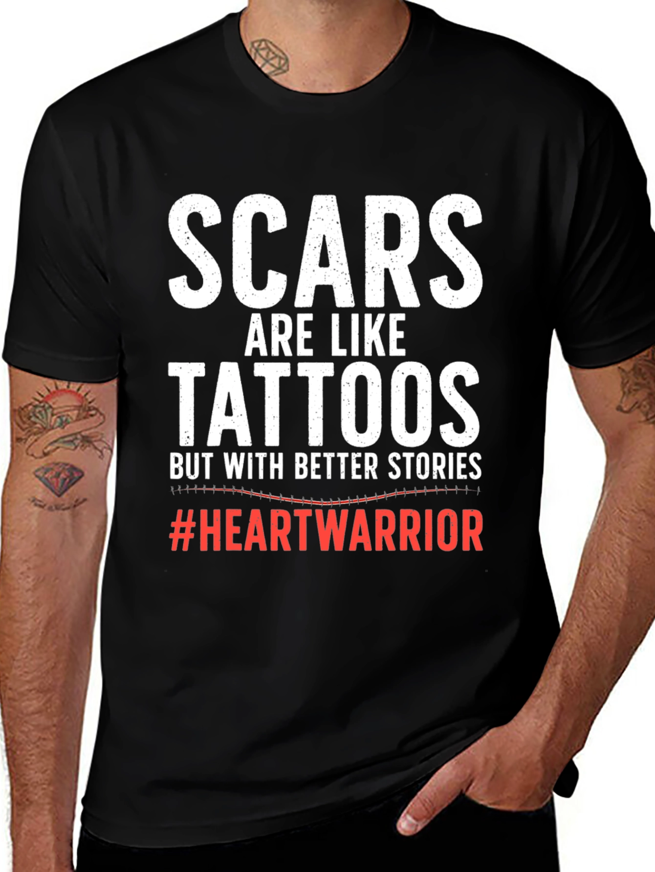 Scars are Like Tattoos T-Shirt Heart Warrior