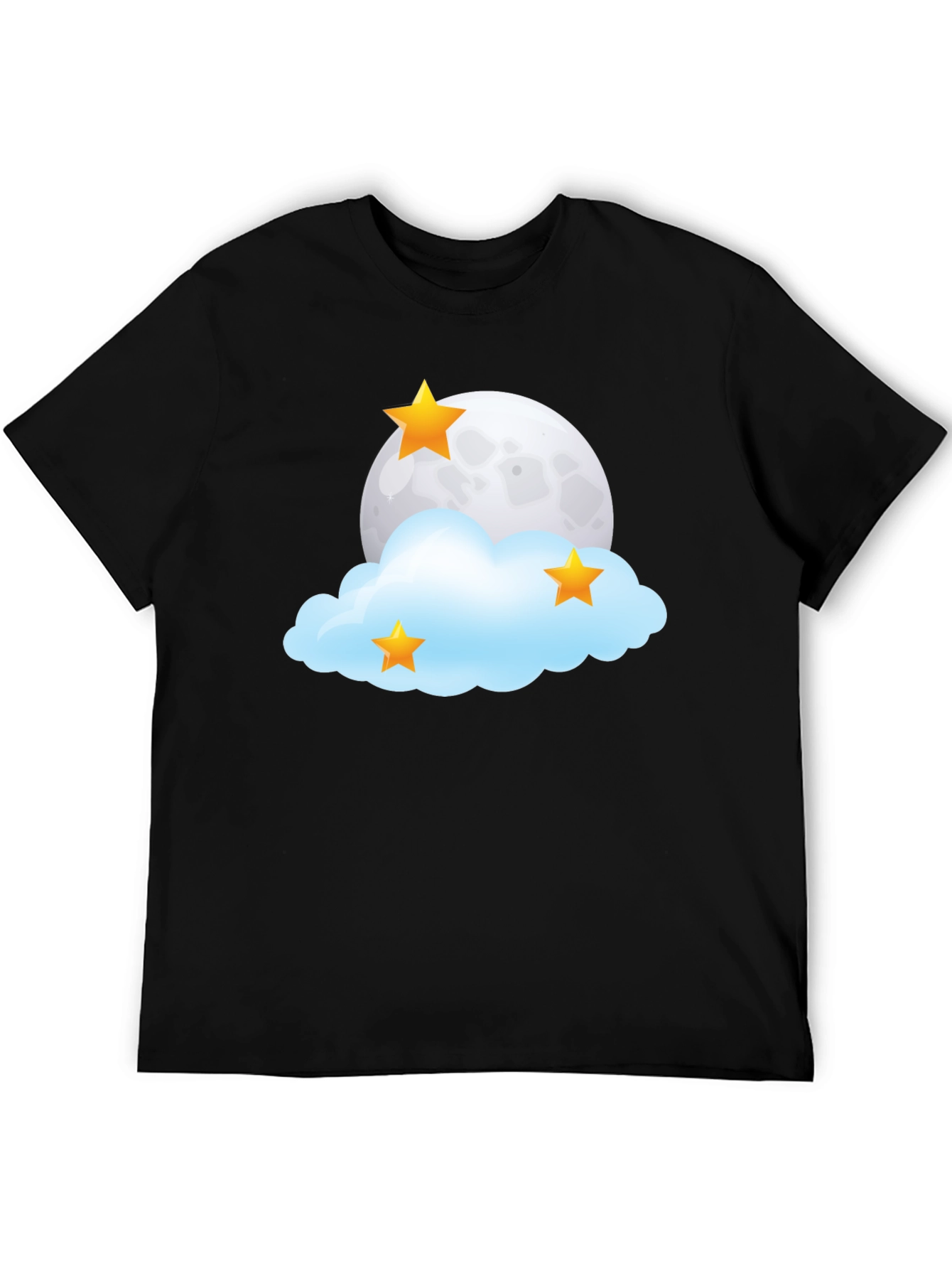 Dreamy Night T-Shirt: Moon Stars and Cloud Design