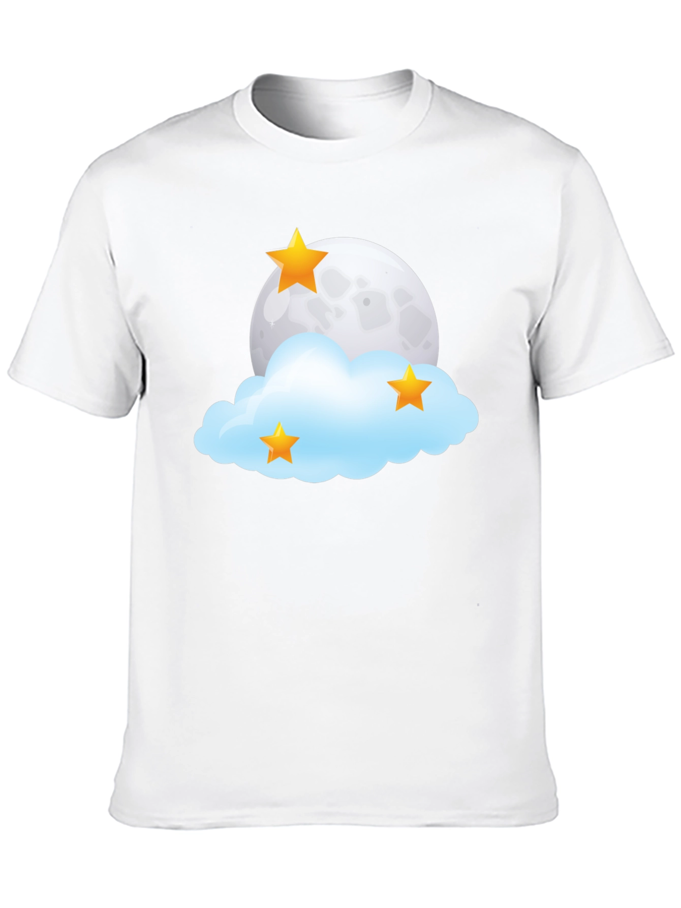 Dreamy Night T-Shirt: Moon Stars and Cloud Design