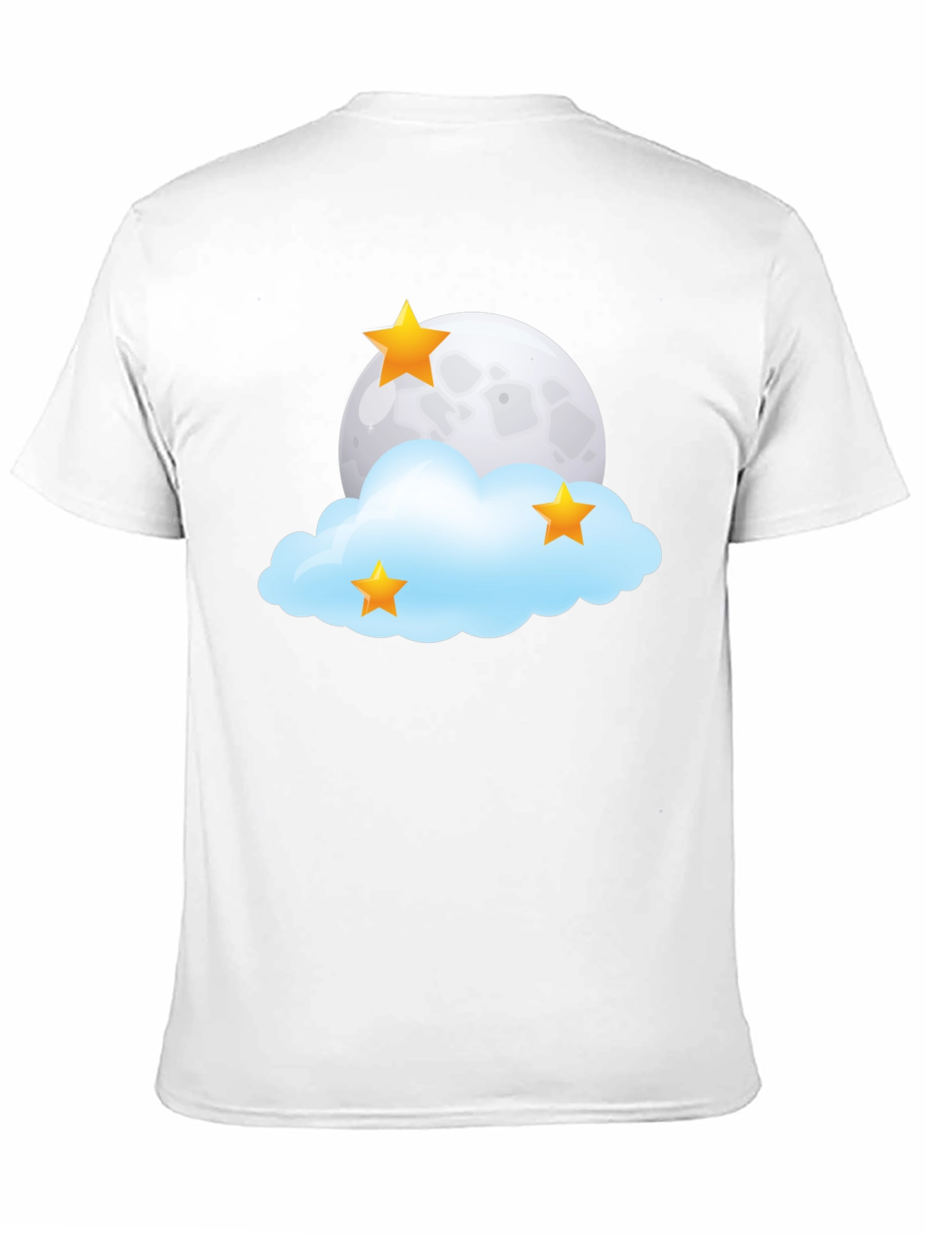 Dreamy Night T-Shirt: Moon Stars and Cloud Design