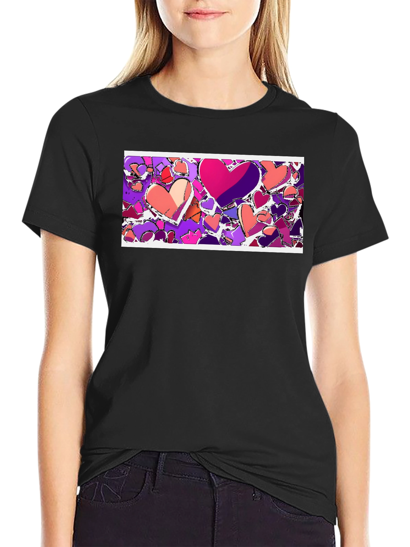 Heart Art Black T-Shirt