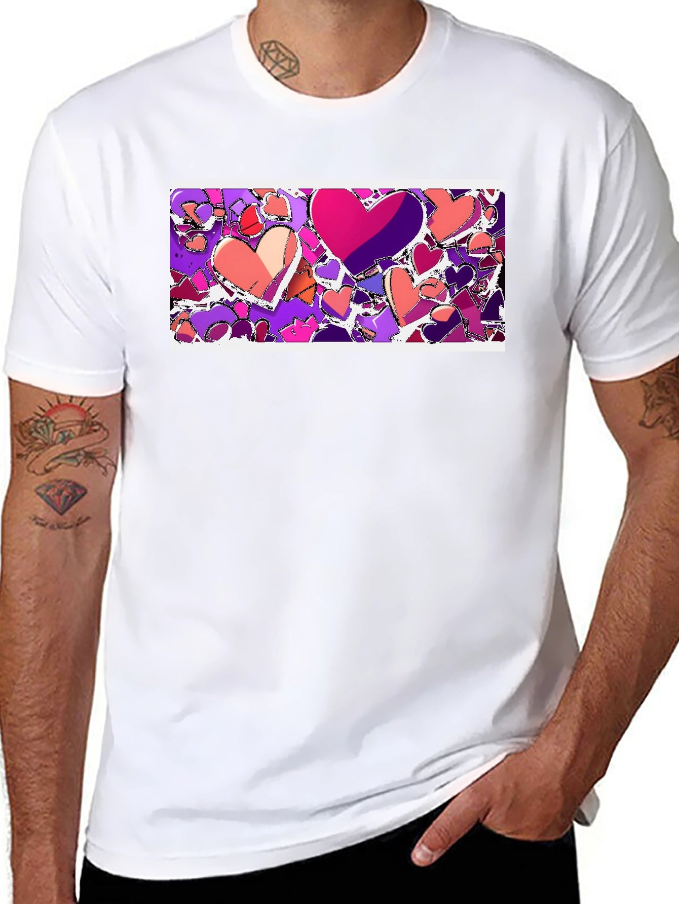 Heart Art Black T-Shirt