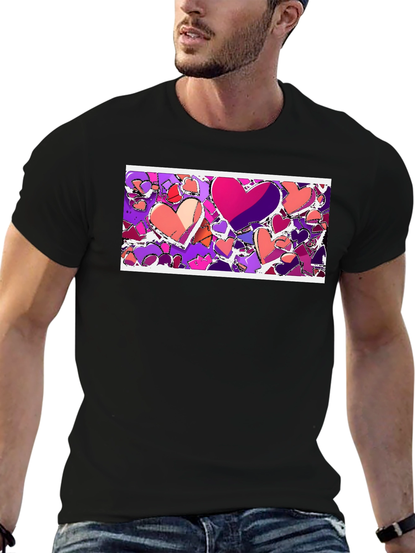 Heart Art Black T-Shirt