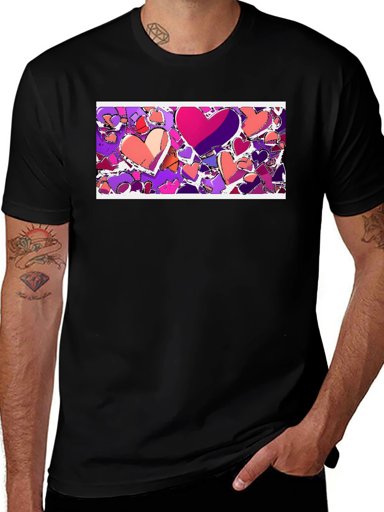Heart Art Black T-Shirt