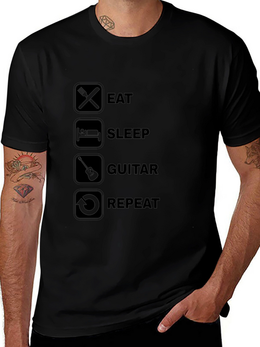 Eat Sleep Guitar Repeat T-Shirt - Musicians Life