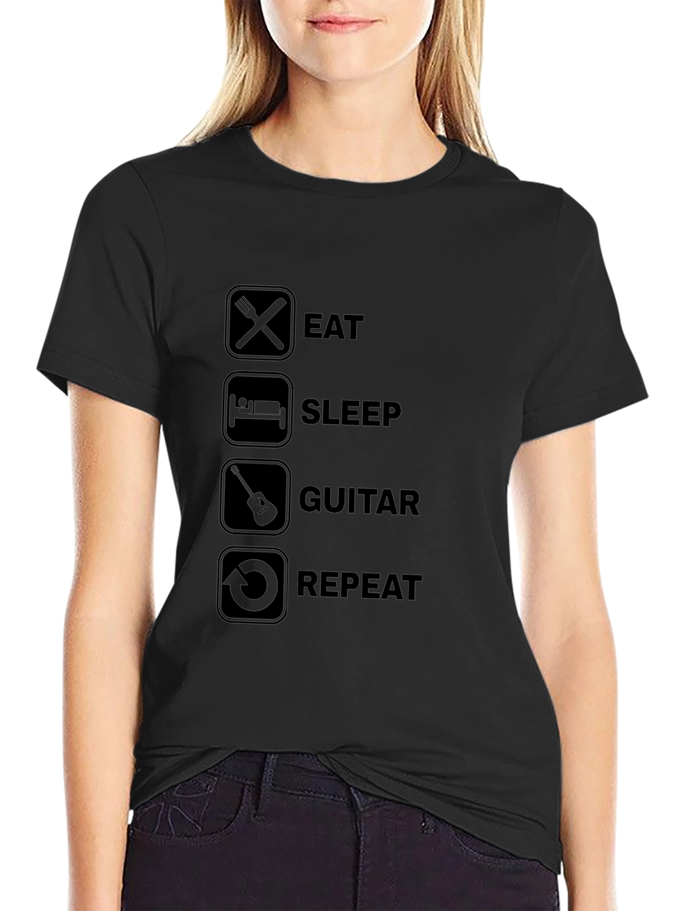 Eat Sleep Guitar Repeat T-Shirt - Musicians Life