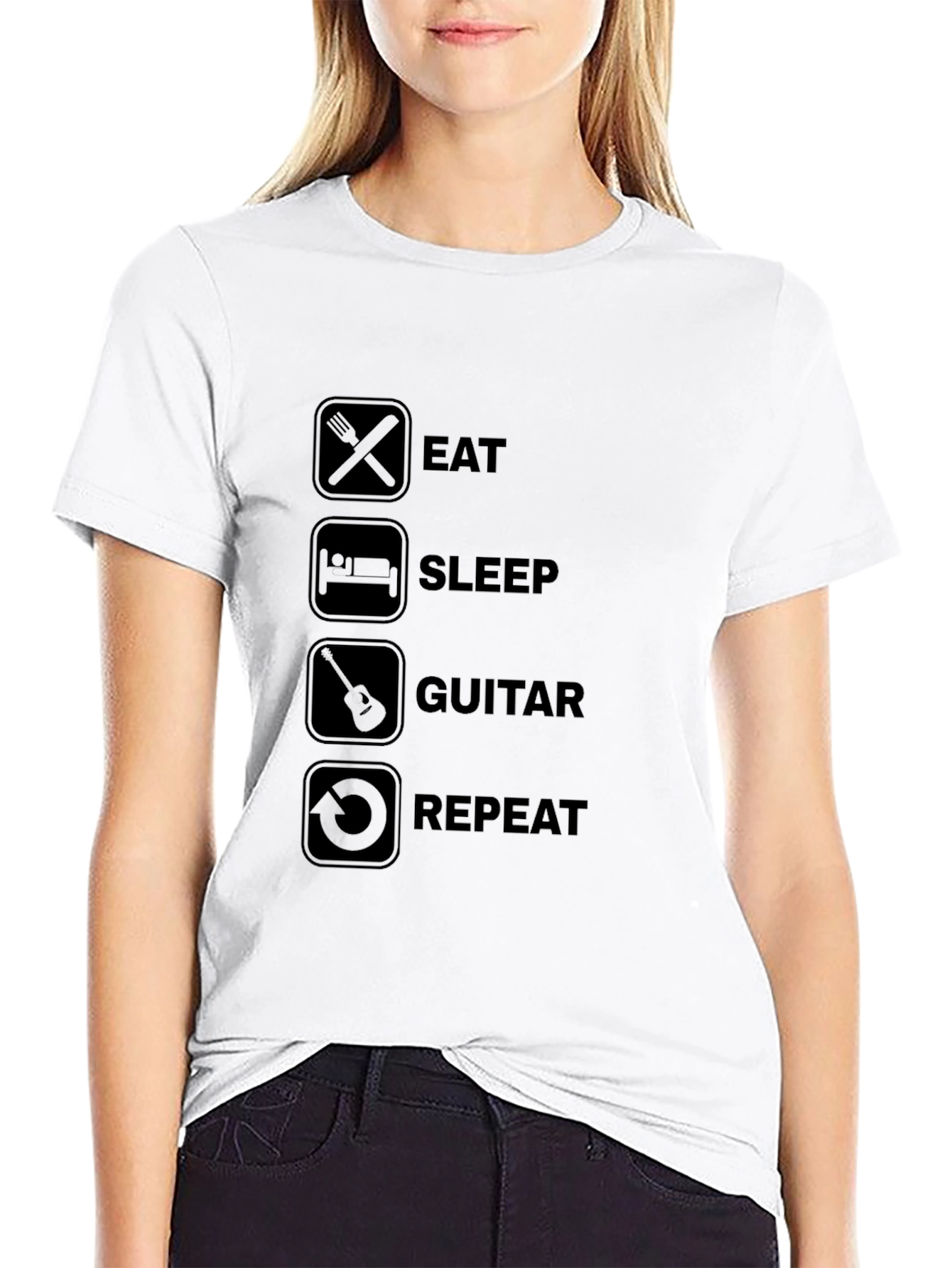Eat Sleep Guitar Repeat T-Shirt - Musicians Life