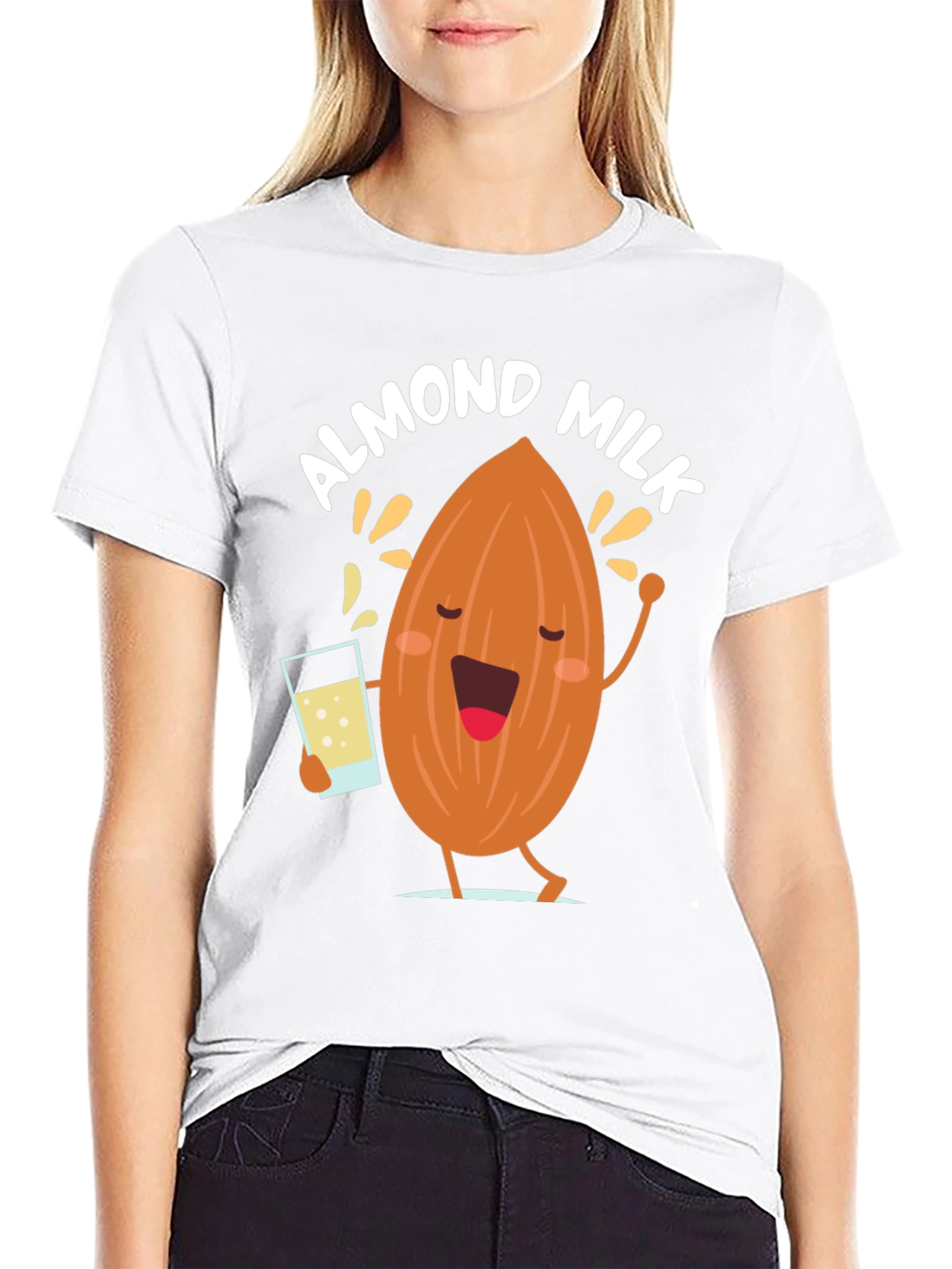 Almond Milk Graphic Tee - Funny Cartoon T-Shirt