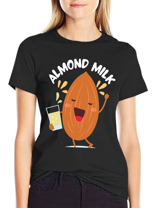 Almond Milk Graphic Tee - Funny Cartoon T-Shirt