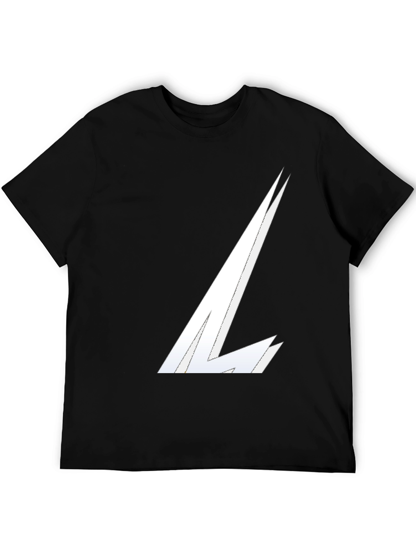 Stylish Black Tee with White Graphic Design