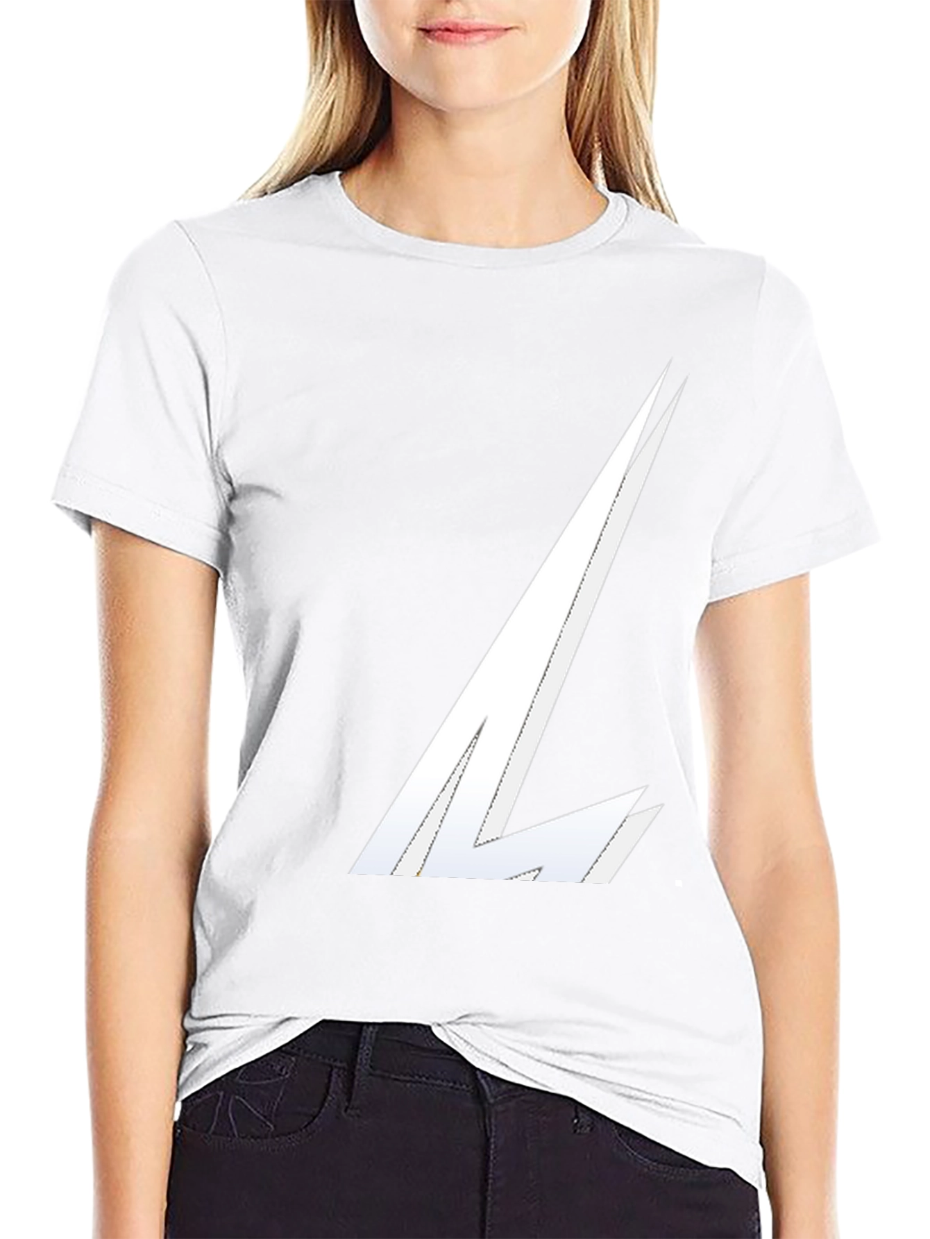 Stylish Black Tee with White Graphic Design