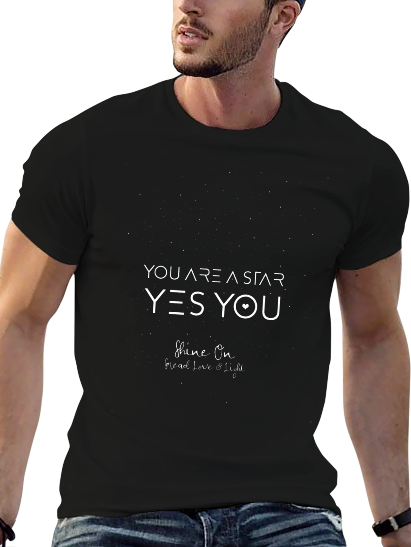 Star Graphic Black T-Shirt - Shine On