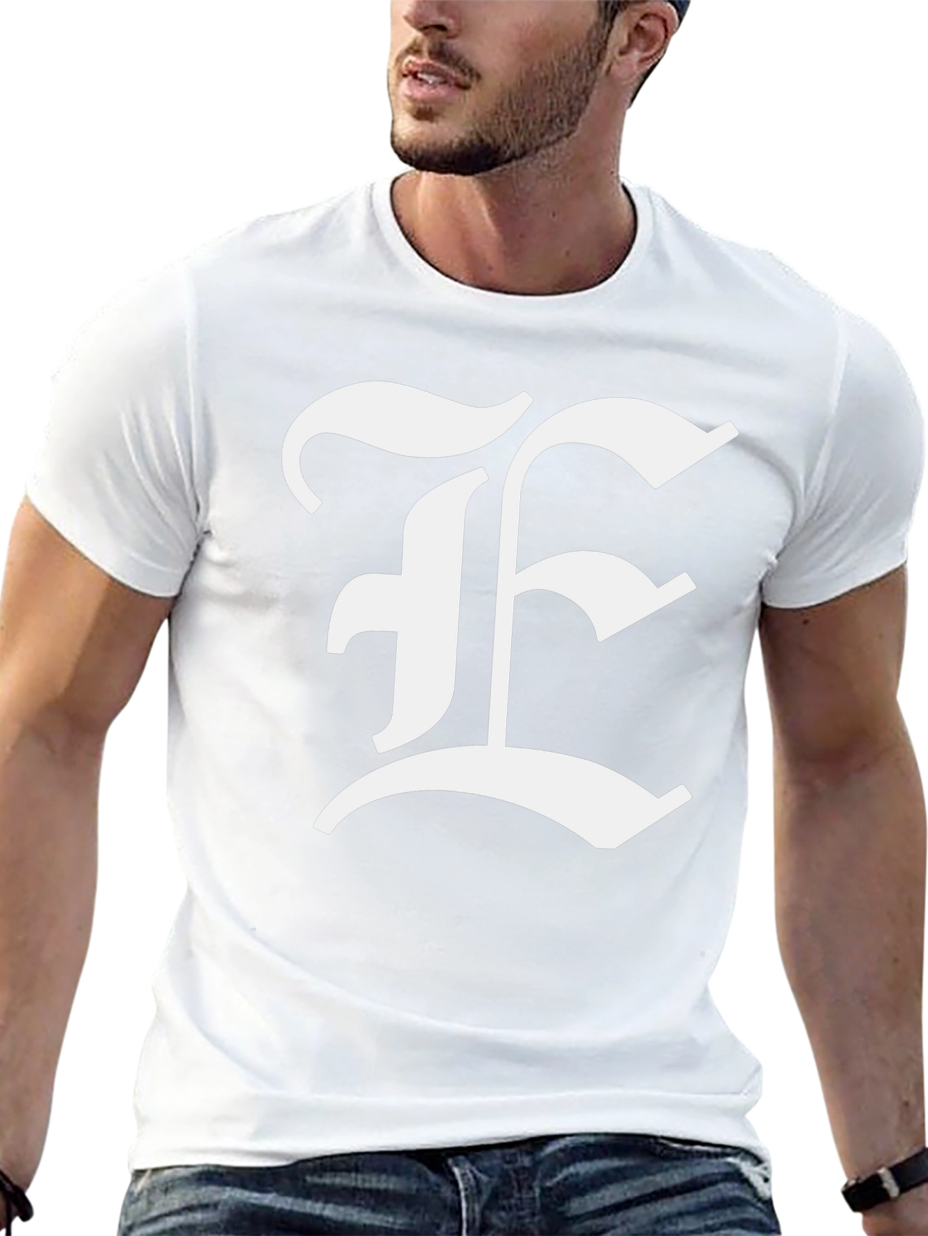 Bold Initial F Graphic Tee - Classic Black T-Shirt