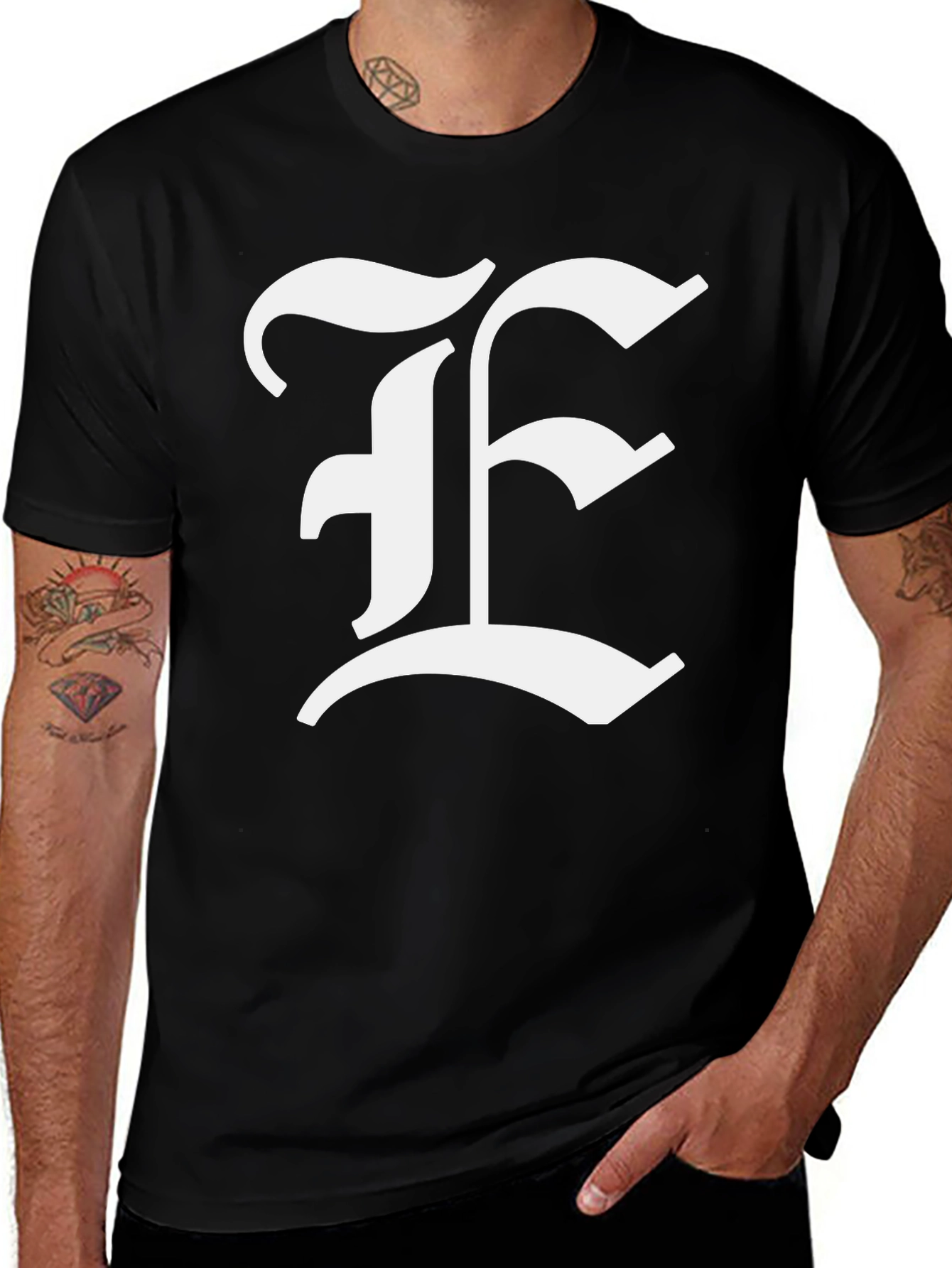 Bold Initial F Graphic Tee - Classic Black T-Shirt
