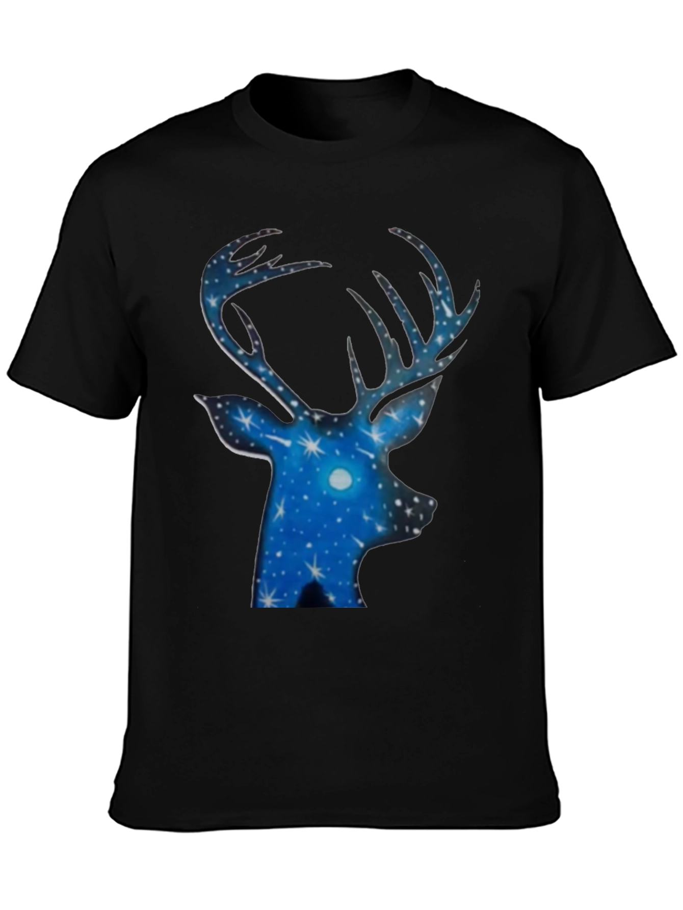 Stargazer Deer Black T-Shirt