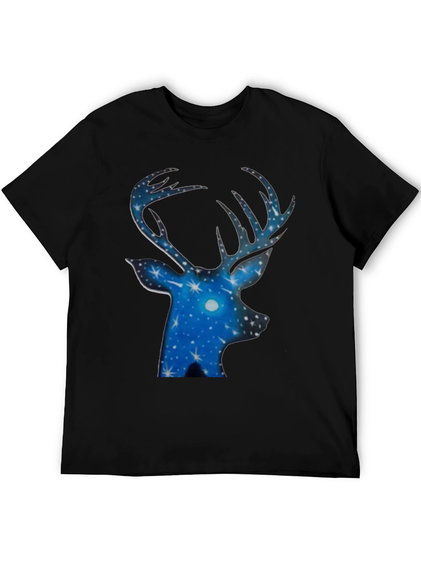 Stargazer Deer Black T-Shirt