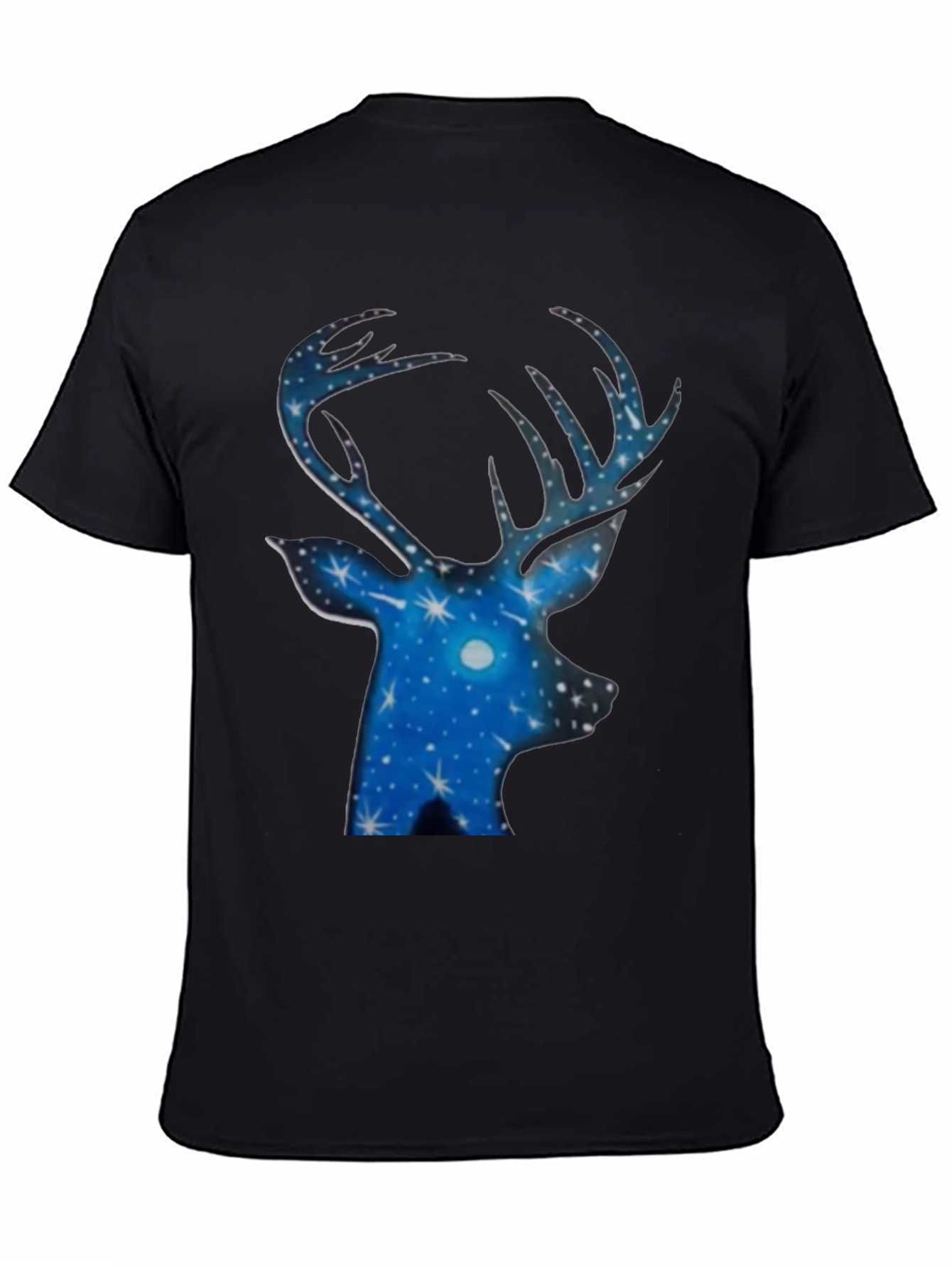 Stargazer Deer Black T-Shirt