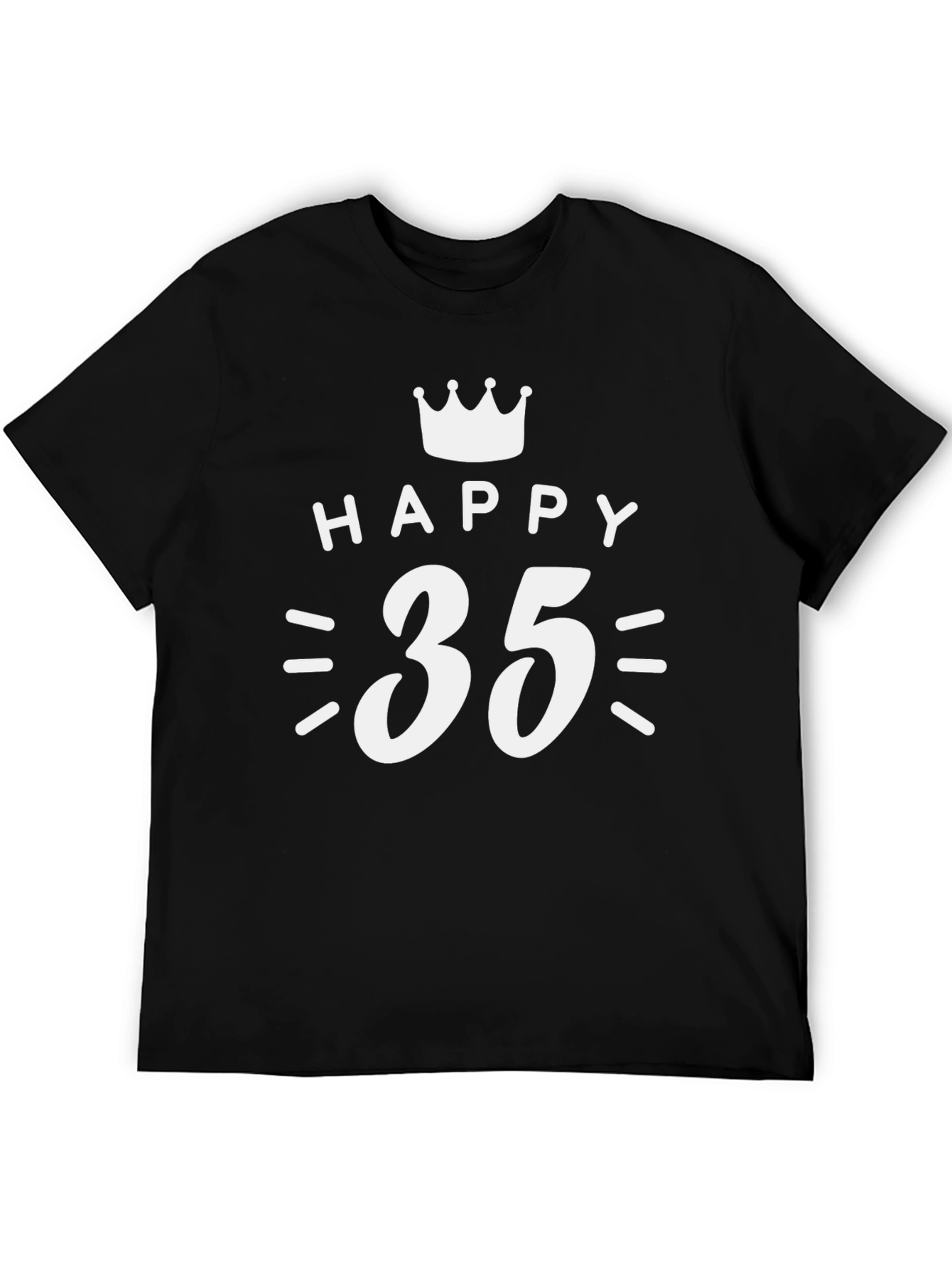 Happy 35th Birthday T-Shirt - Crown Design