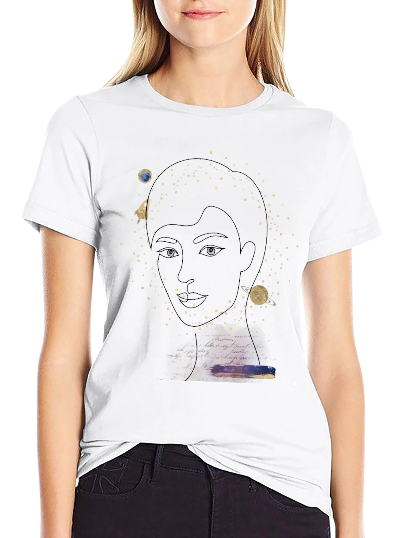Celestial Portrait Graphic T-Shirt