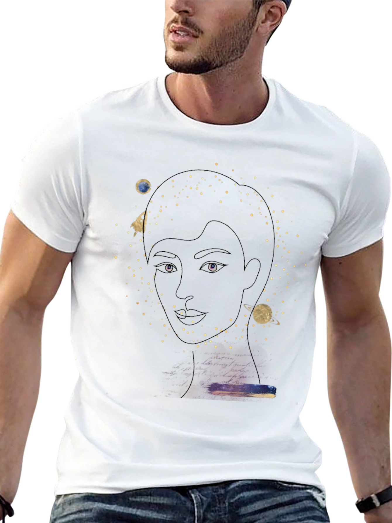 Celestial Portrait Graphic T-Shirt
