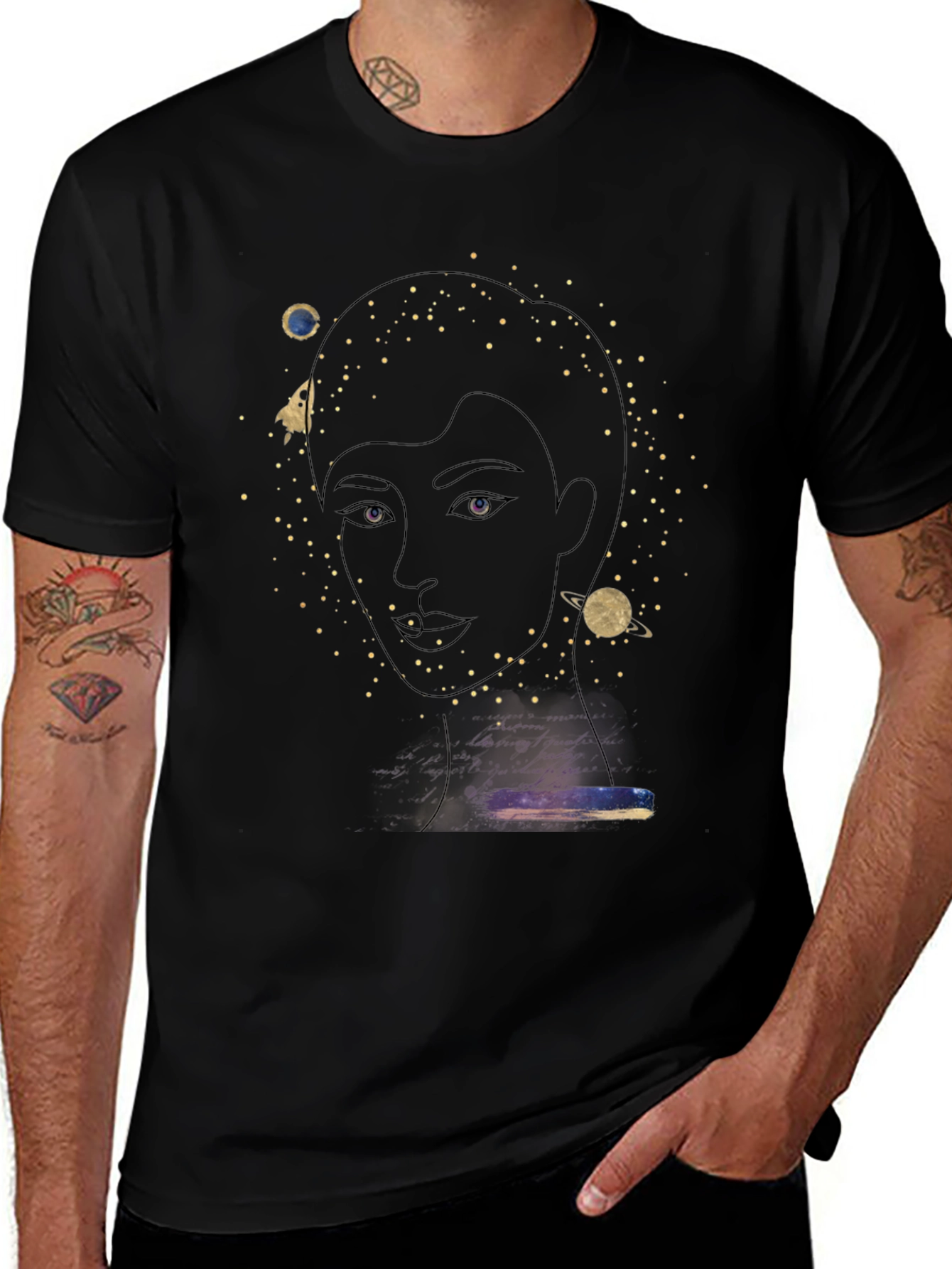 Celestial Portrait Graphic T-Shirt