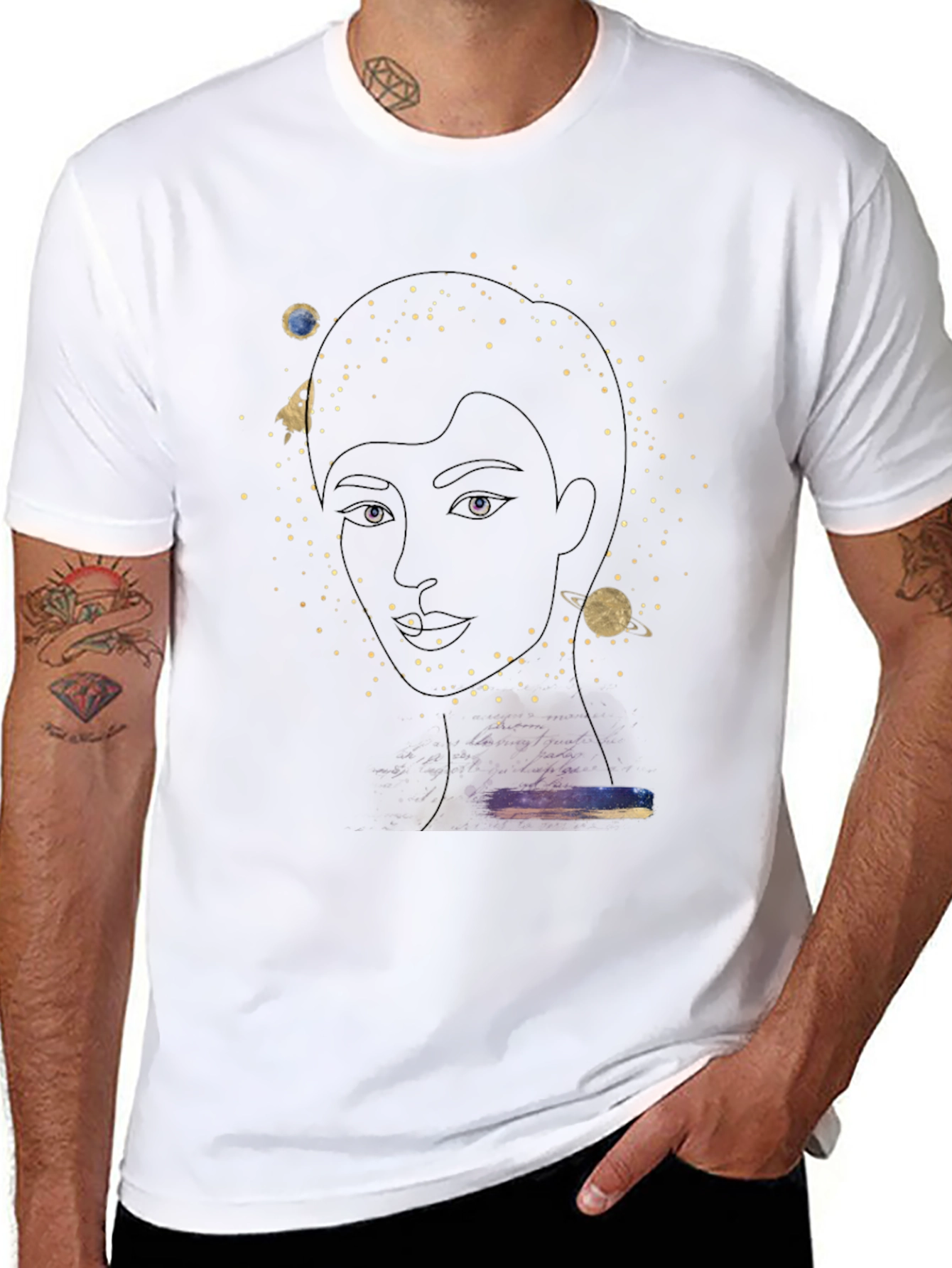 Celestial Portrait Graphic T-Shirt