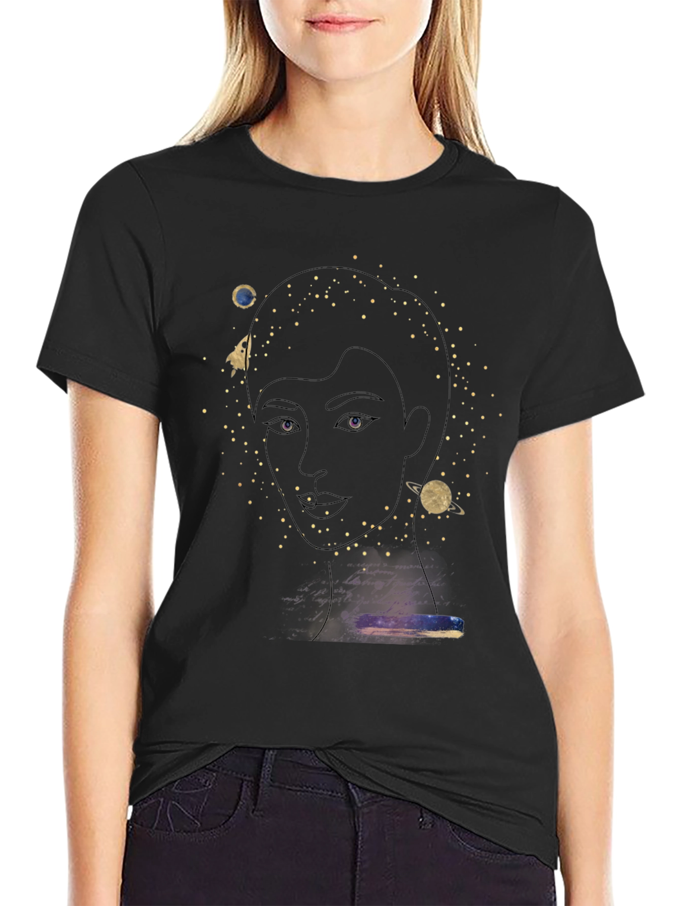 Celestial Portrait Graphic T-Shirt