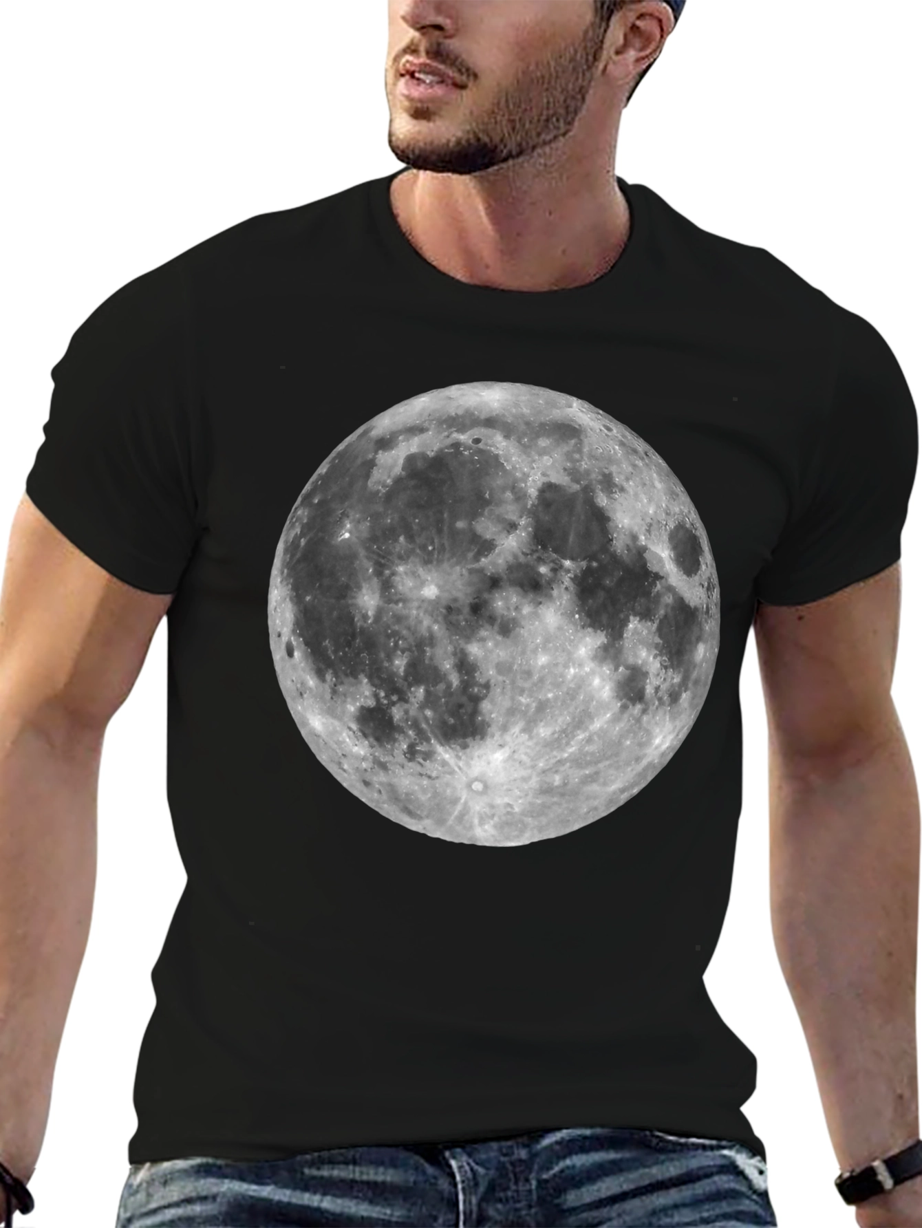 Moon Graphic Black T-Shirt - Celestial Style