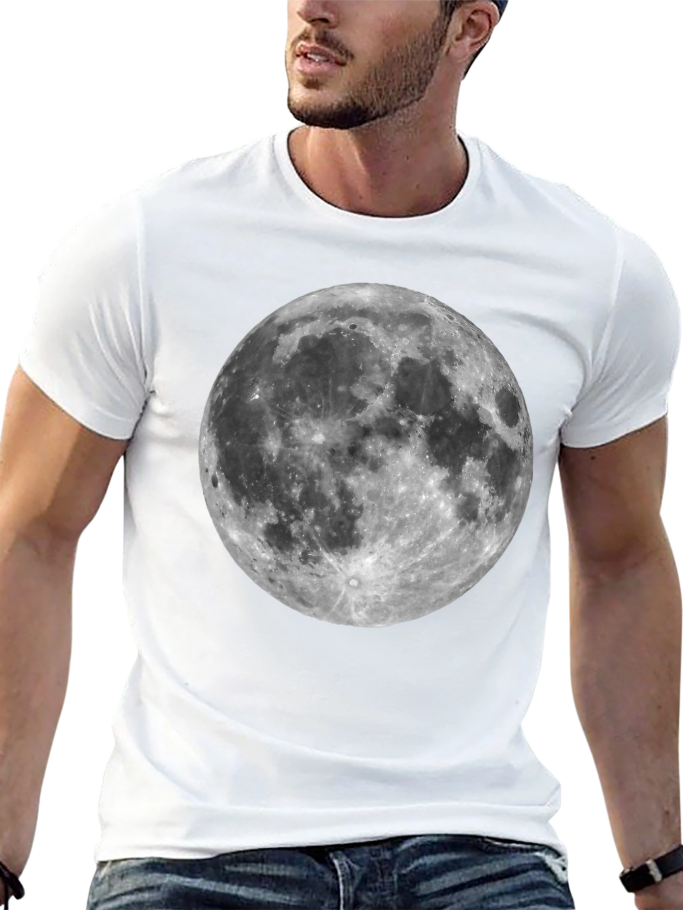 Moon Graphic Black T-Shirt - Celestial Style