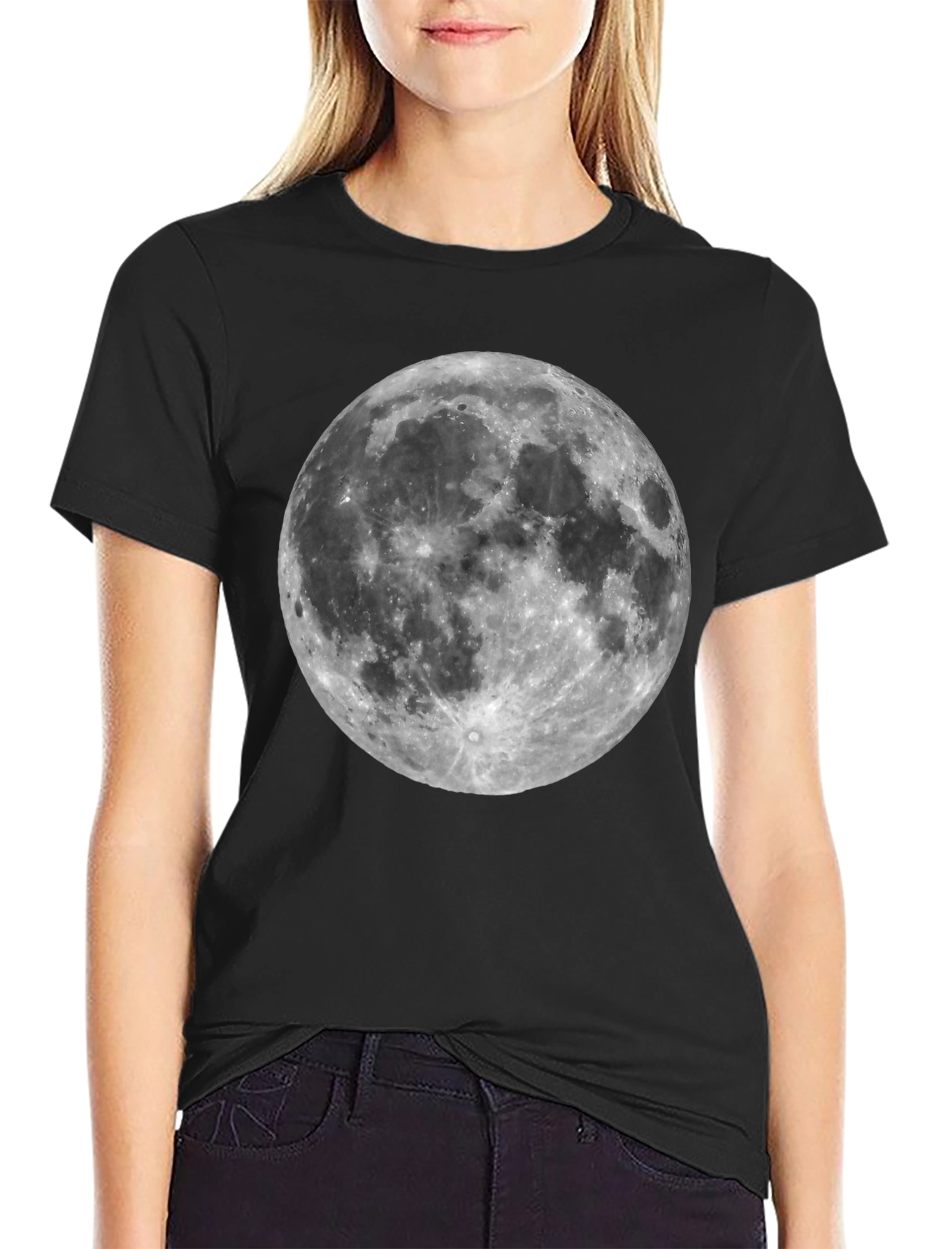 Moon Graphic Black T-Shirt - Celestial Style
