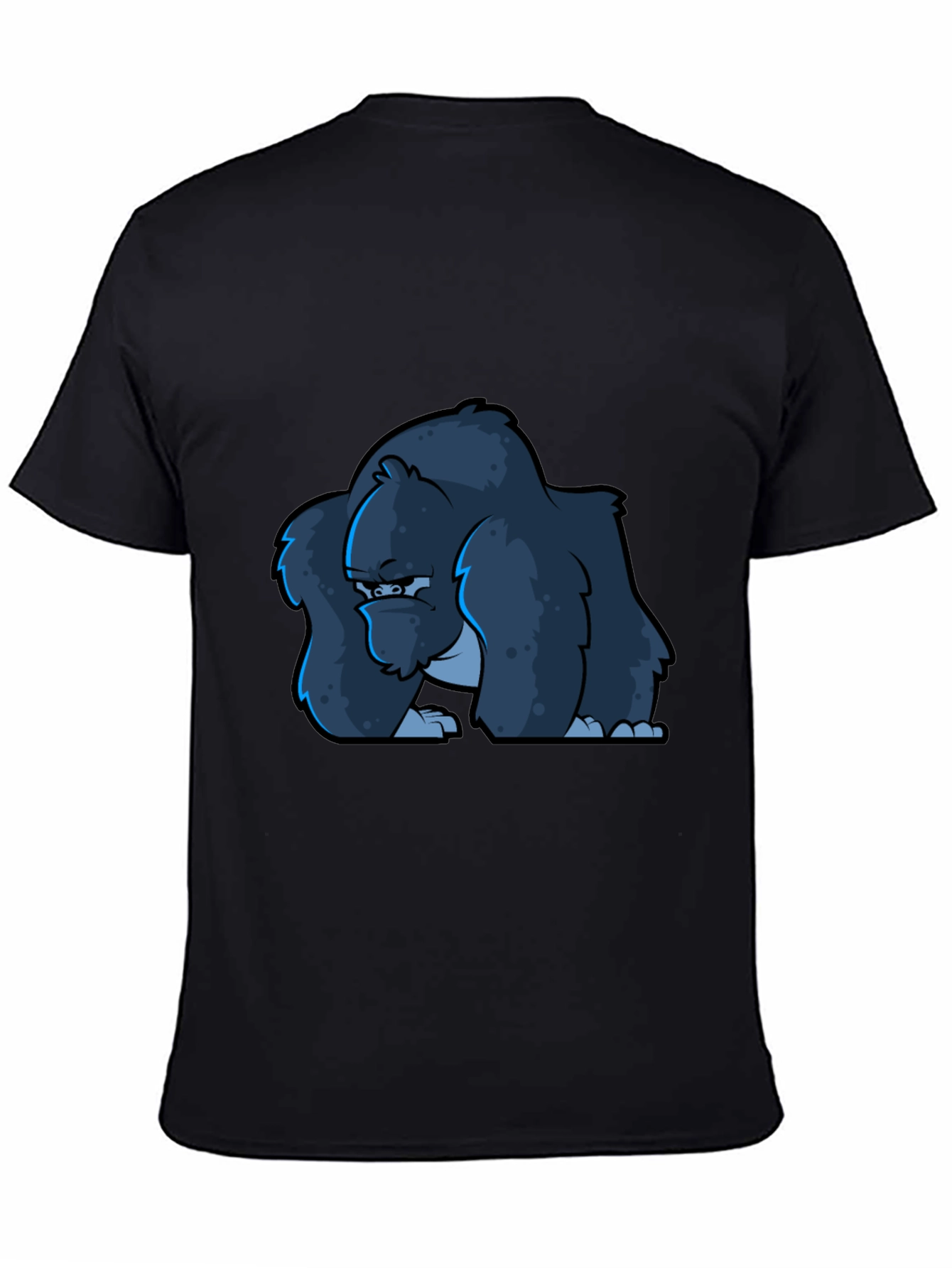 Cool Gorilla Cartoon Black T-Shirt