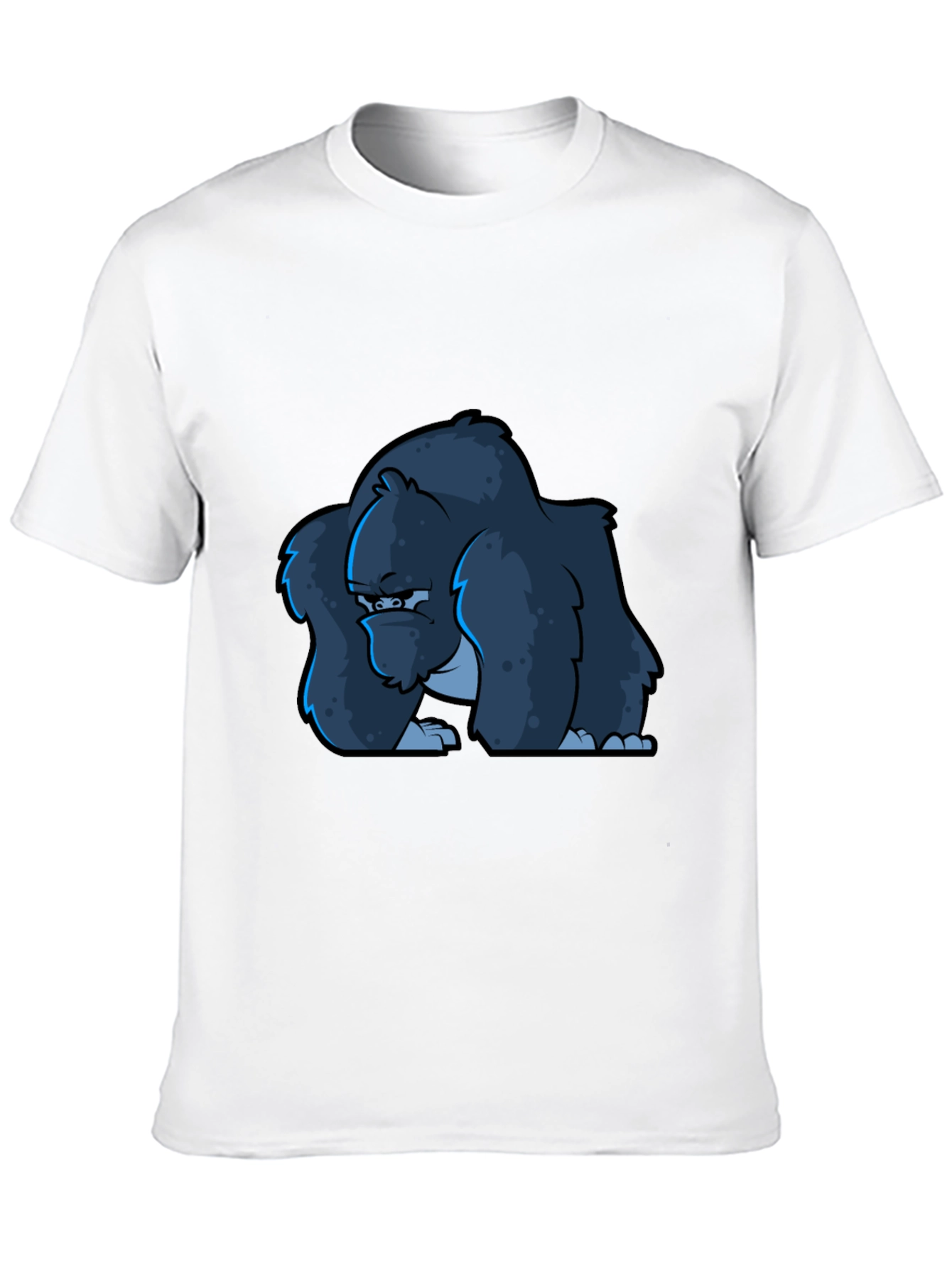 Cool Gorilla Cartoon Black T-Shirt