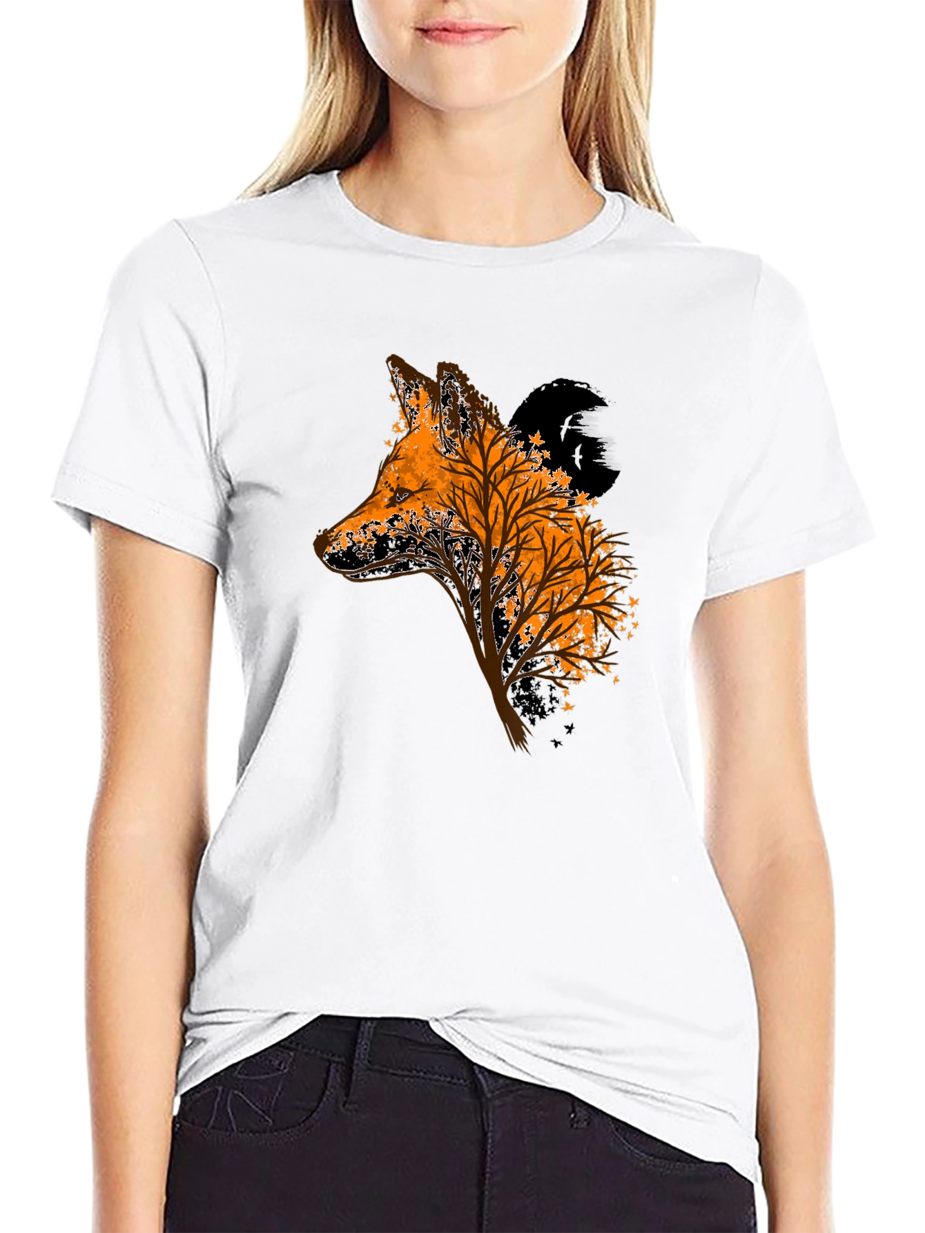 Fox Tree Graphic Black T-Shirt