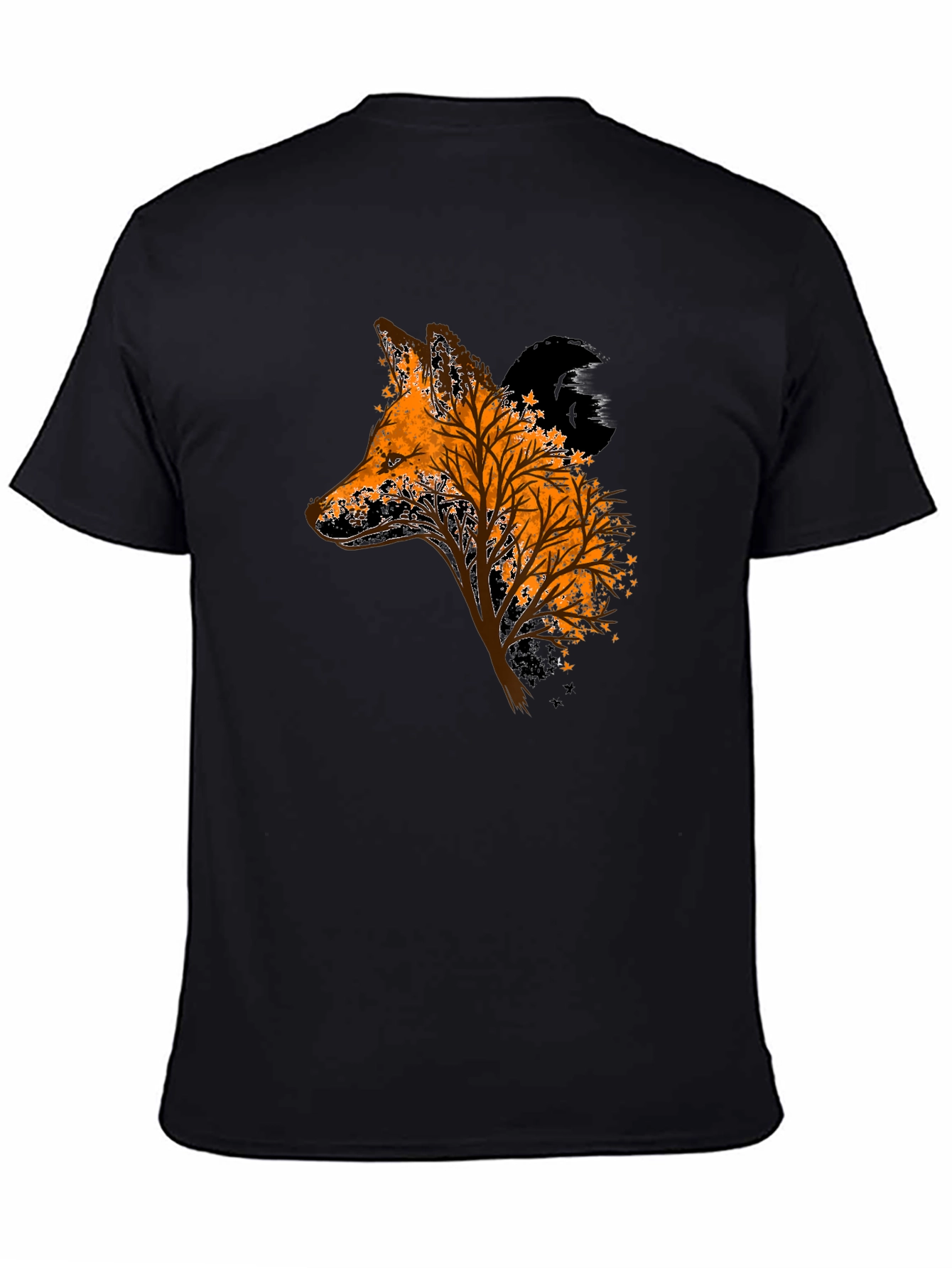 Fox Tree Graphic Black T-Shirt
