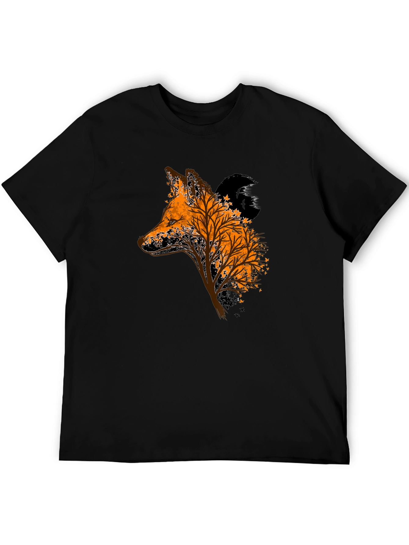 Fox Tree Graphic Black T-Shirt