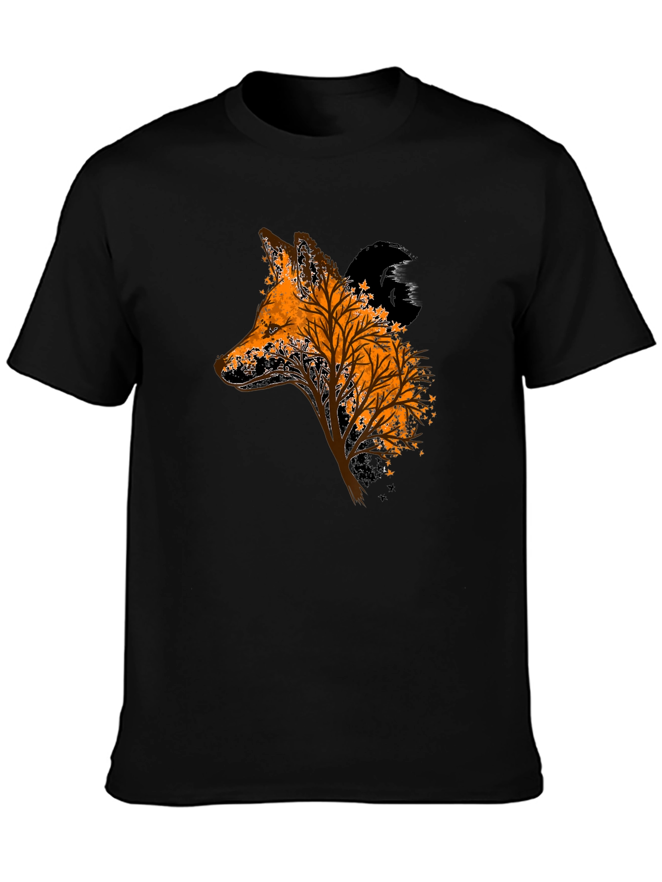 Fox Tree Graphic Black T-Shirt
