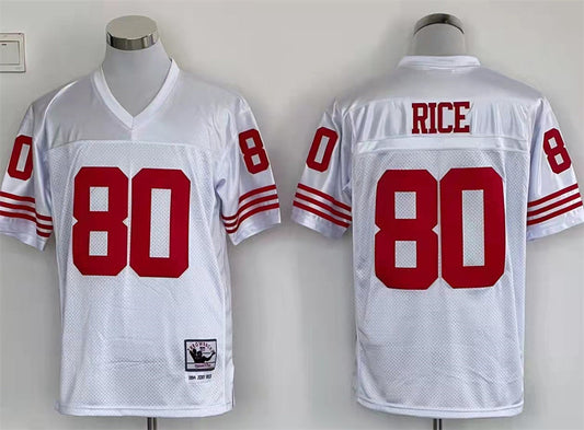 Men's San Francisco 49ers Jerry Rice Mitchell & Ness White Legacy Replica Jerseys