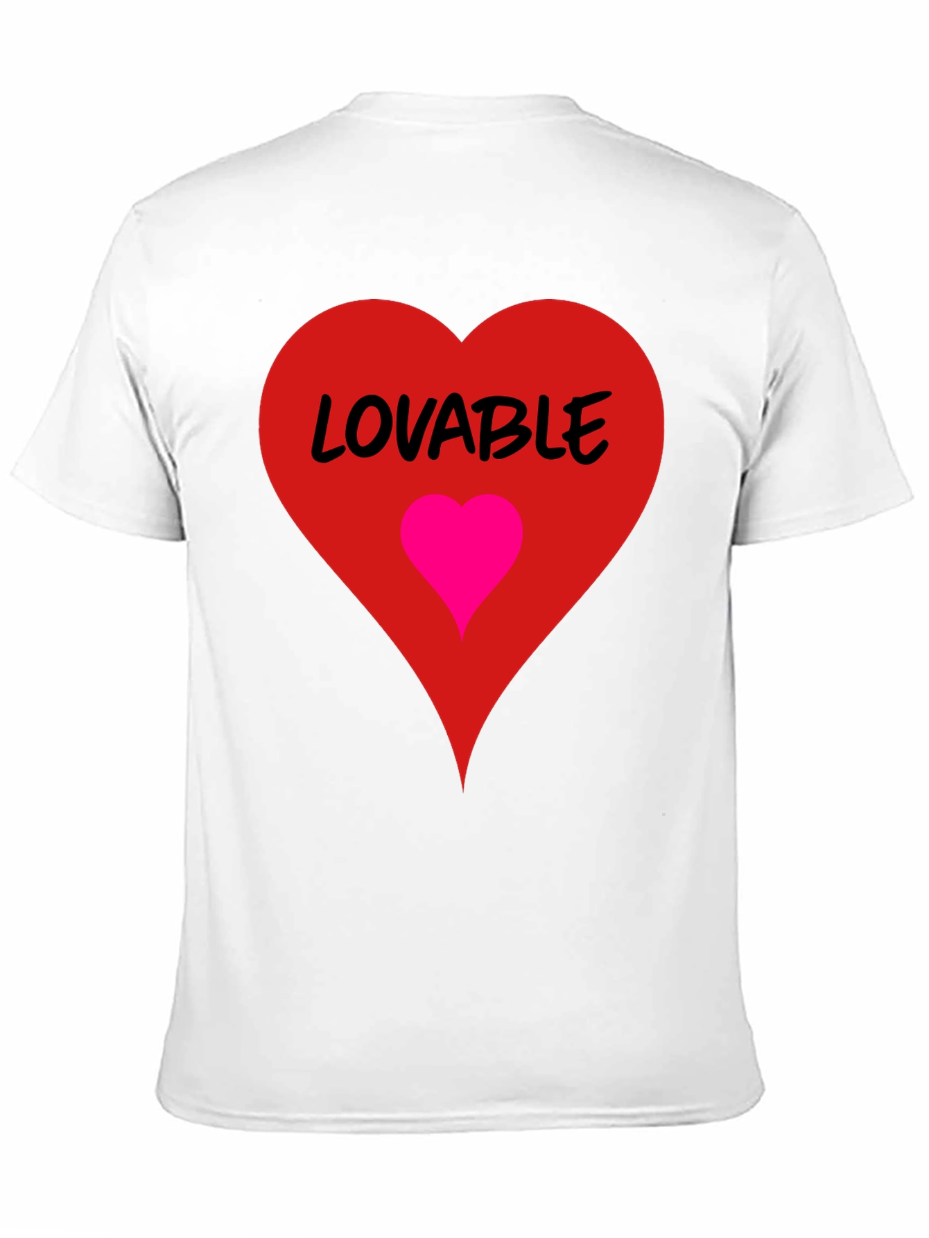 Lovable Heart Graphic Tee - Black Cotton Blend