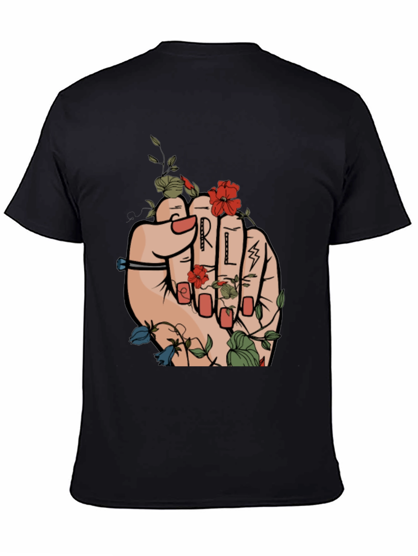 Floral Power Fist Graphic Tee