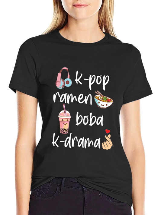 K-Pop Ramen Boba K-Drama T-Shirt